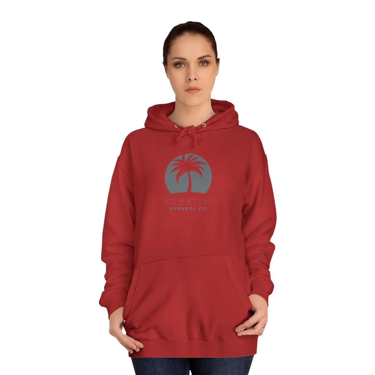 Chic Unisex College Hoodie with Palm Tree & "On Mamas" Design