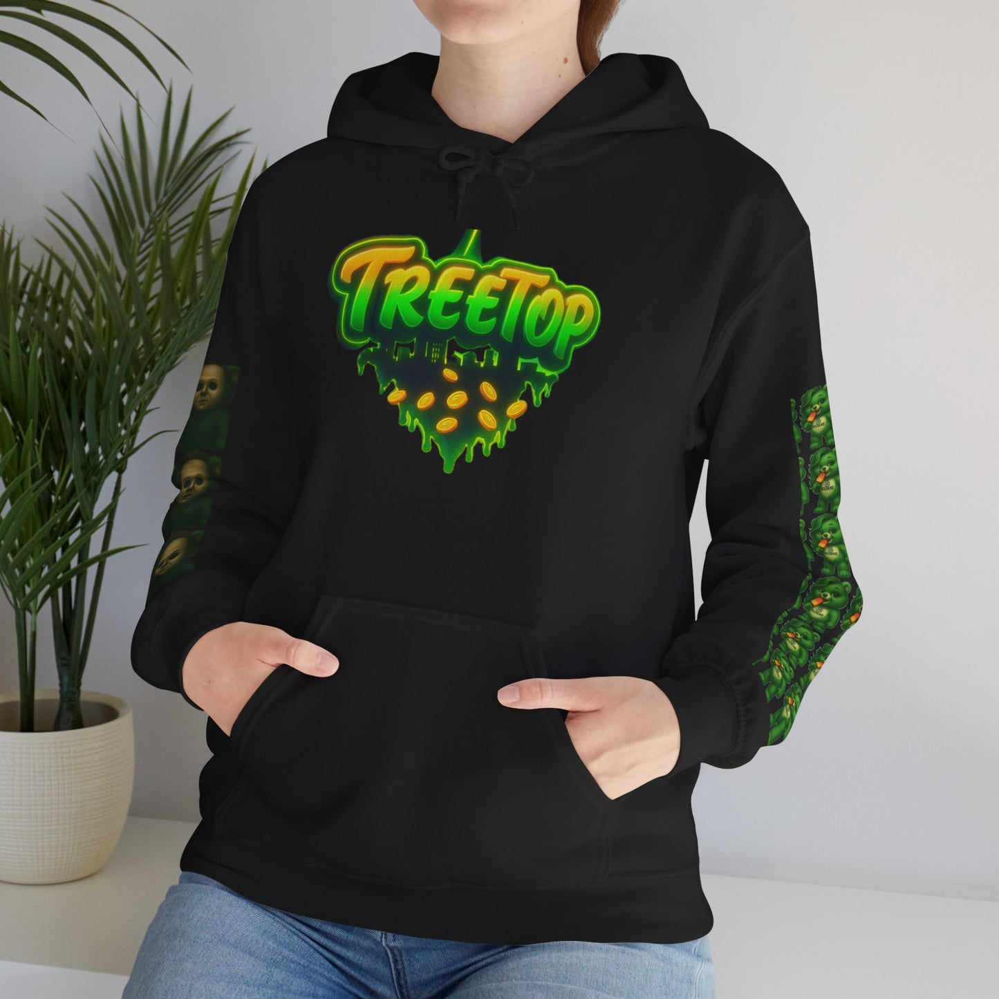 Funktastic Boo Baby Treetop Hoodie, Cozy Casual Wear, Perfect for Autumn Gatherings, Gift for Tree Lovers, Fall Fashion, Streetwear