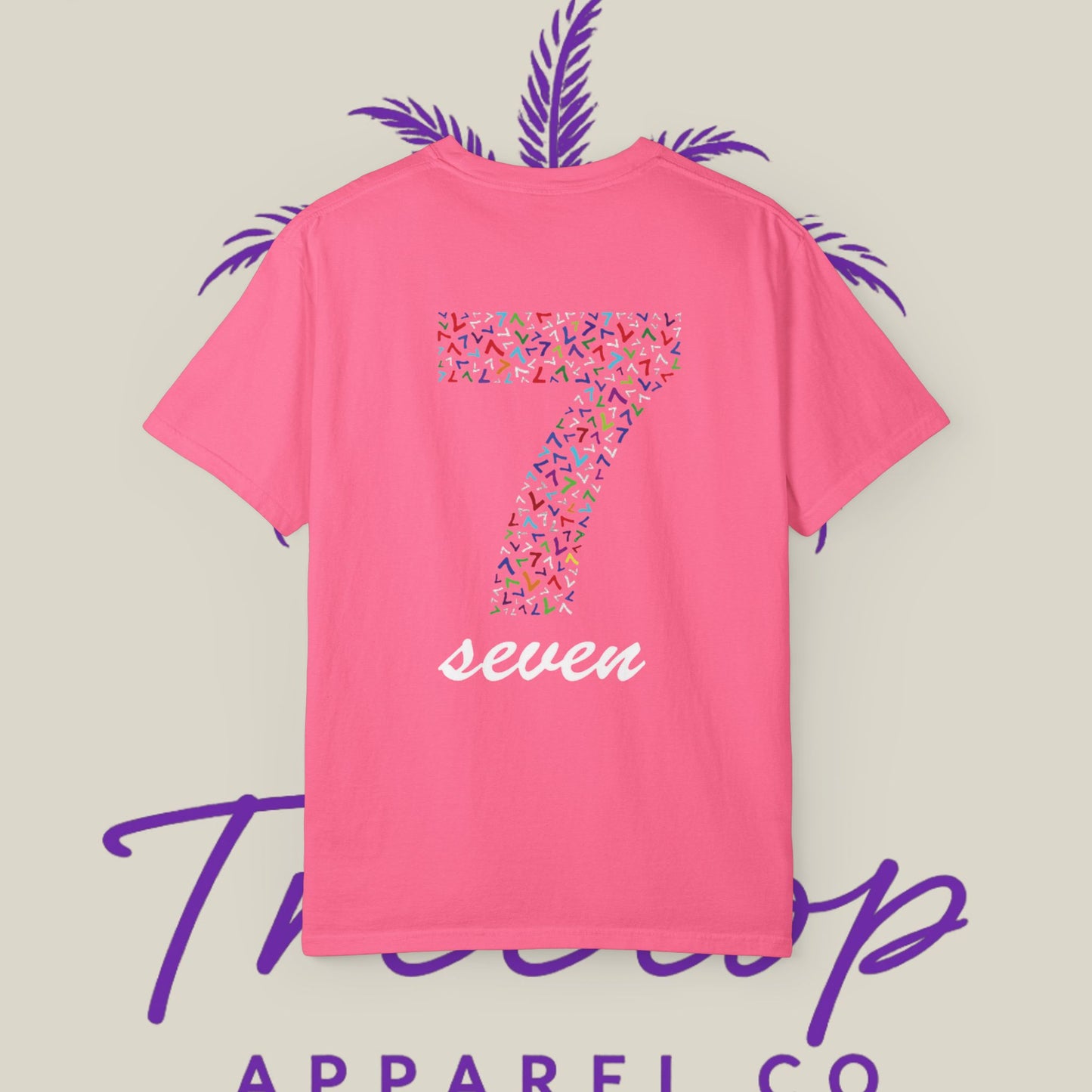 Vibrant Unisex Graphic T-Shirt - '7' Design with Two Dice