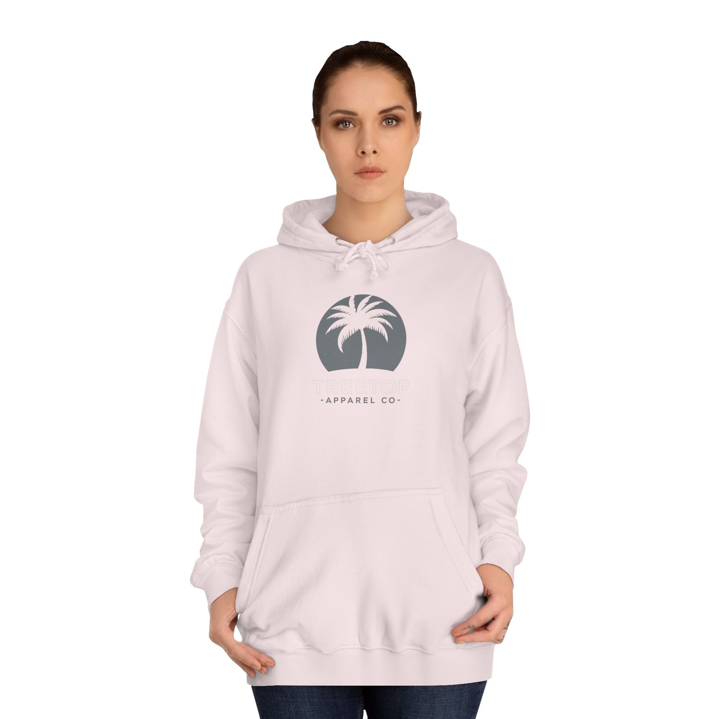 Chic Unisex College Hoodie with Palm Tree & "On Mamas" Design