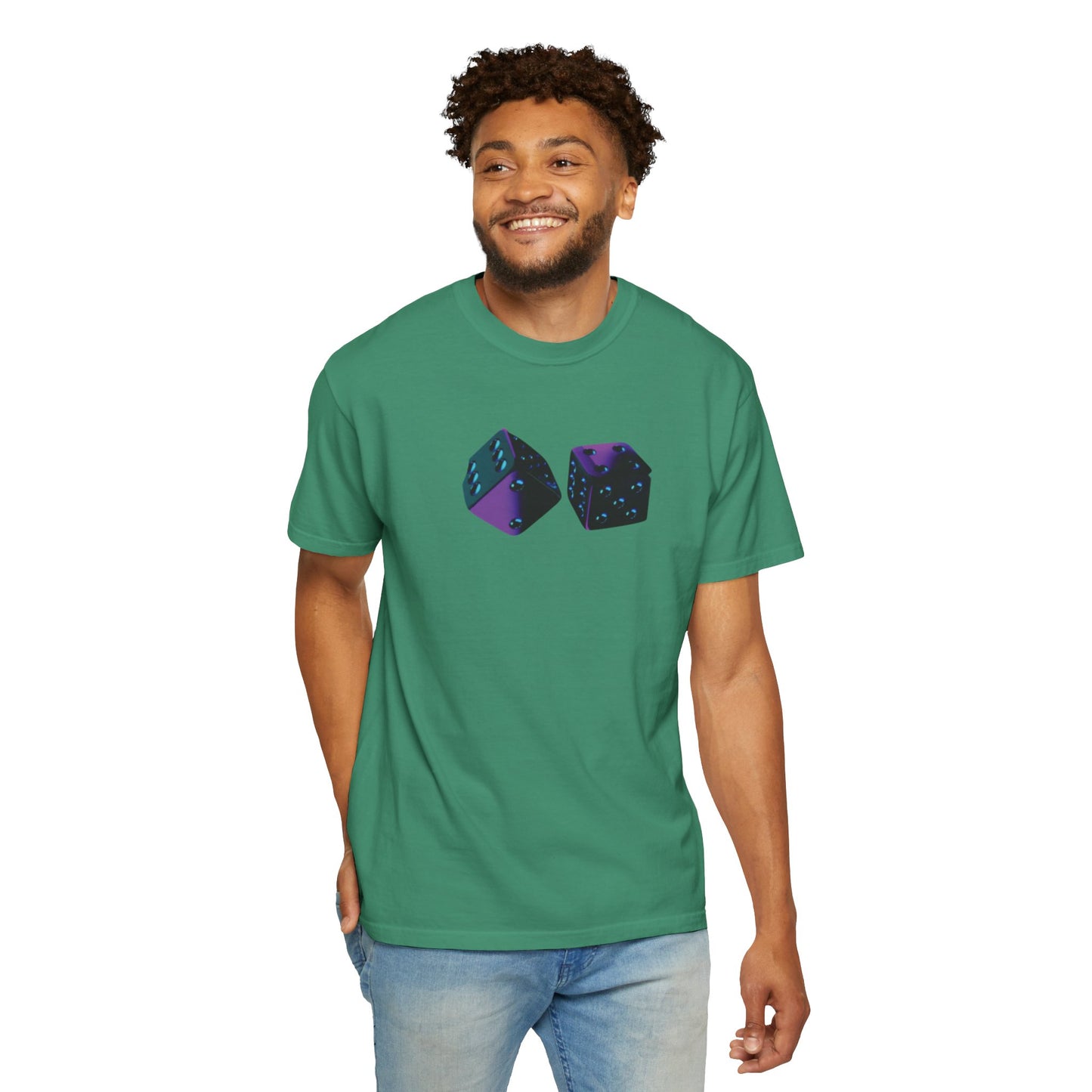 Vibrant Unisex Graphic T-Shirt - '7' Design with Two Dice