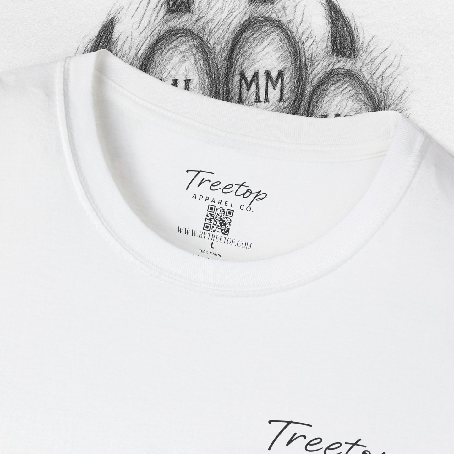 T-Shirt — Treetop Apparel Co. Logo Tee with QR Code (Front Chest & Back)