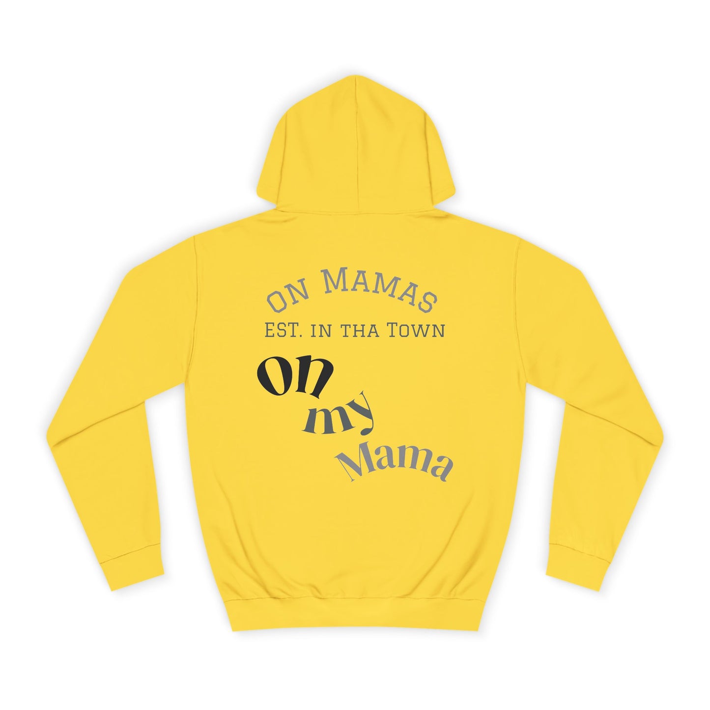 Chic Unisex College Hoodie with Palm Tree & "On Mamas" Design