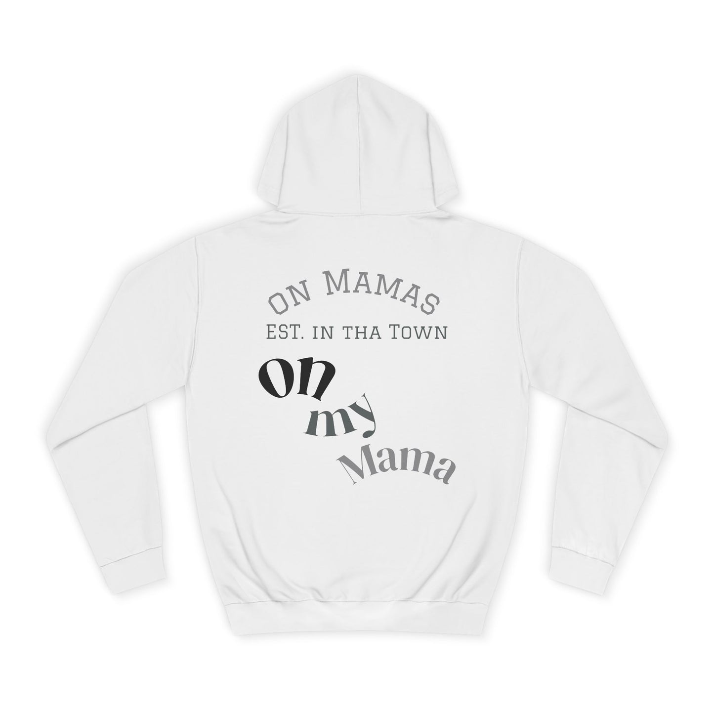 Chic Unisex College Hoodie with Palm Tree & "On Mamas" Design