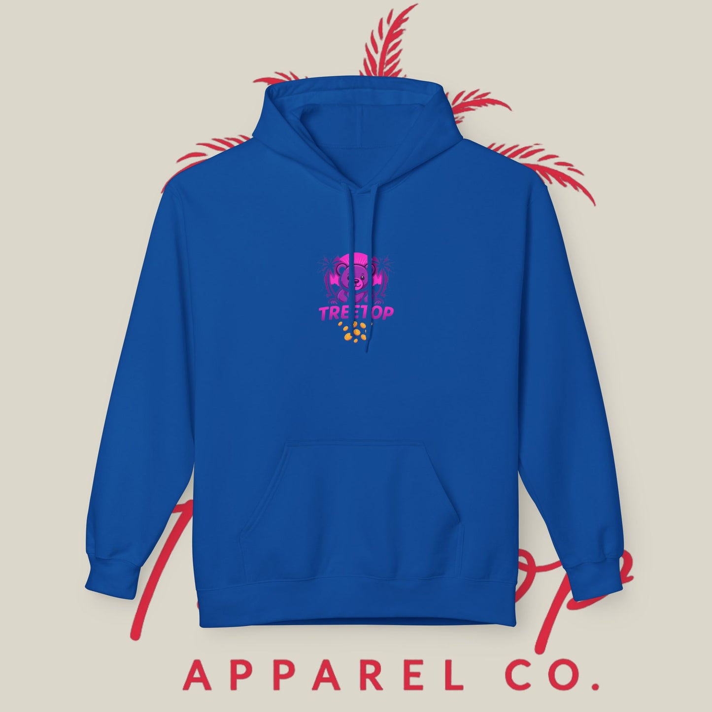 Fleece Hoodie TreeTop Fit Pink Logo Sweatshirt
