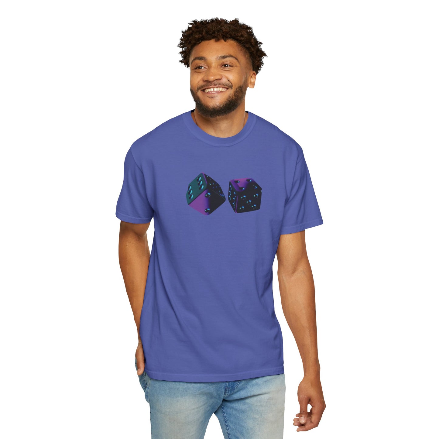 Vibrant Unisex Graphic T-Shirt - '7' Design with Two Dice