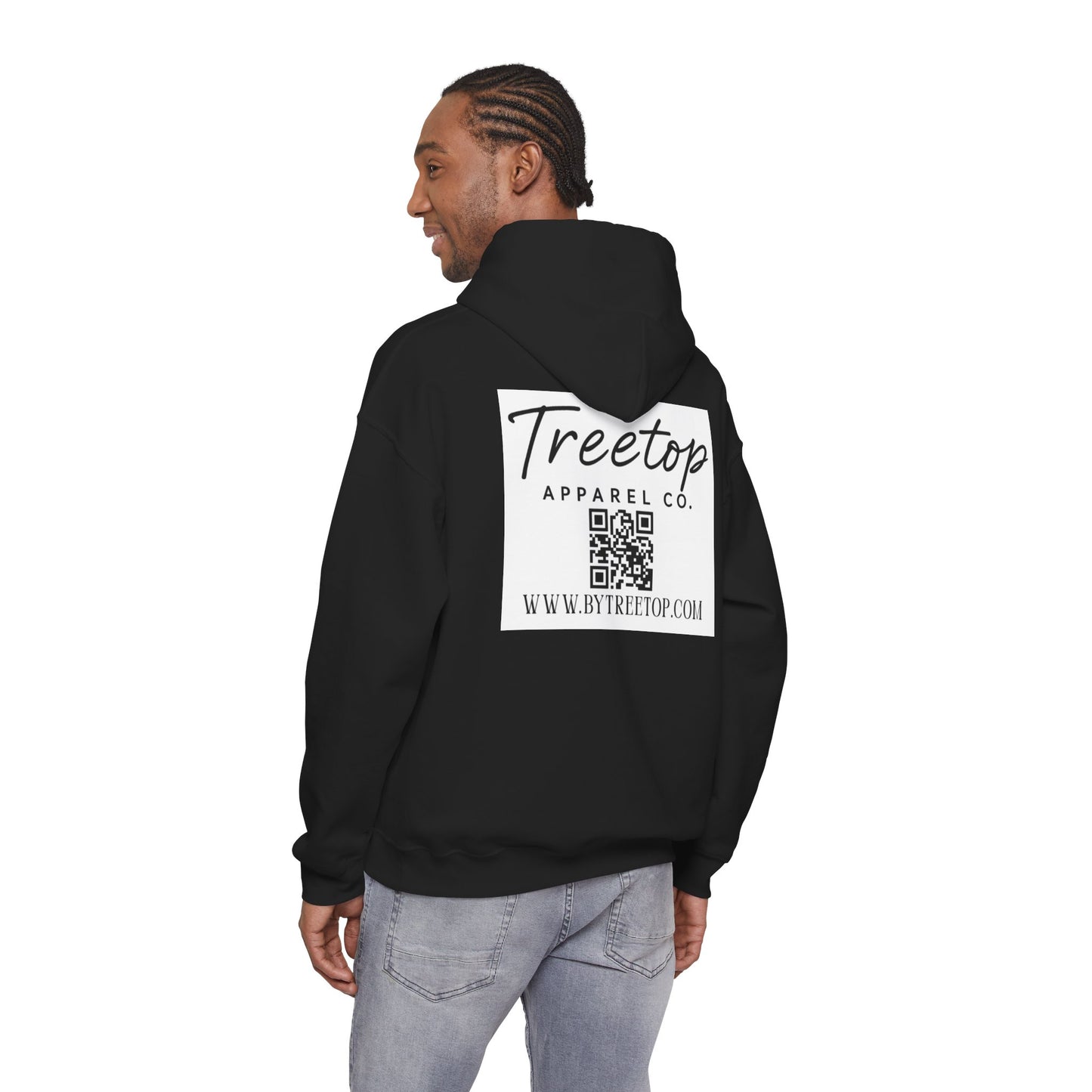Treetop Apparel Co. Modern Hoodie — Logo with QR Back