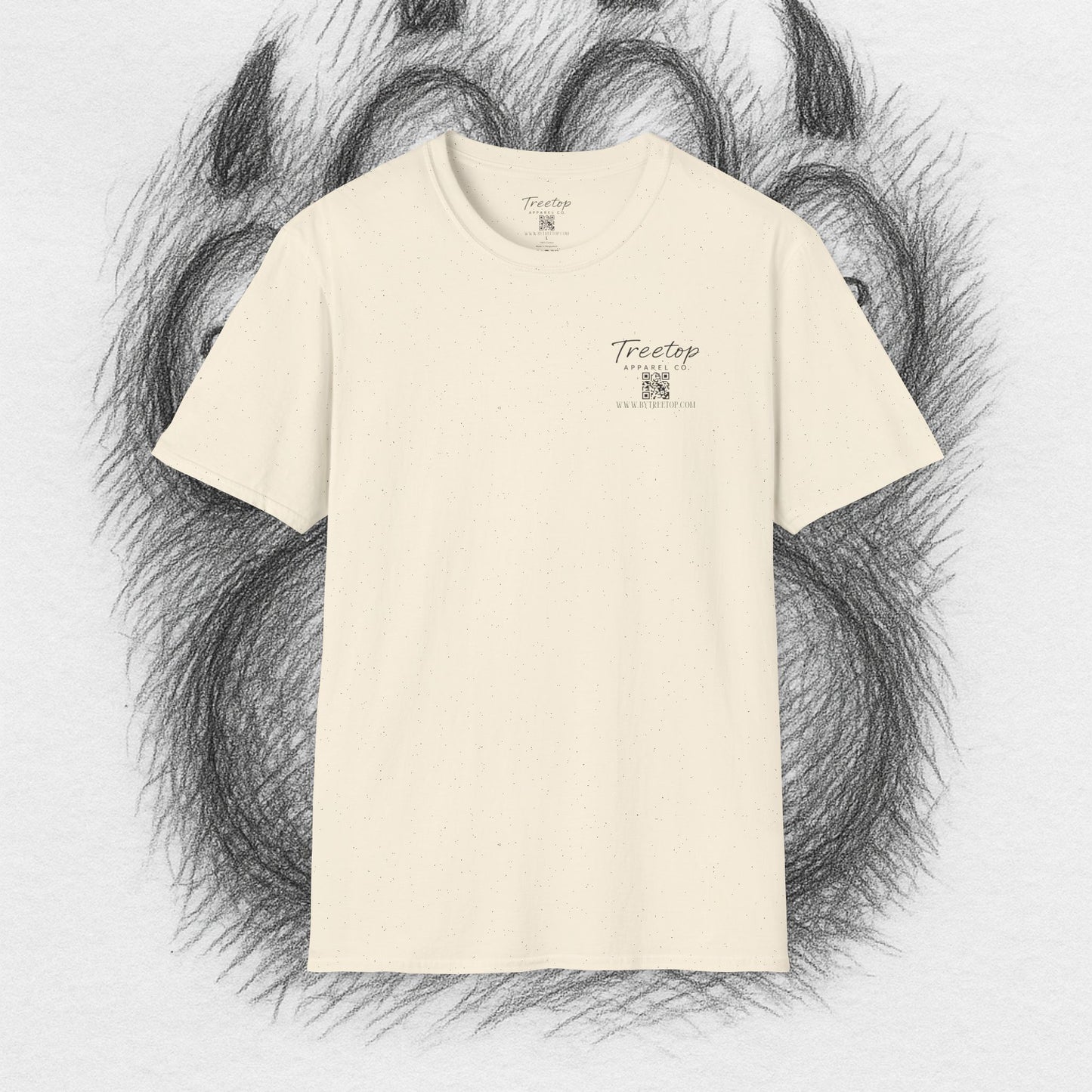 T-Shirt — Treetop Apparel Co. Logo Tee with QR Code (Front Chest & Back)