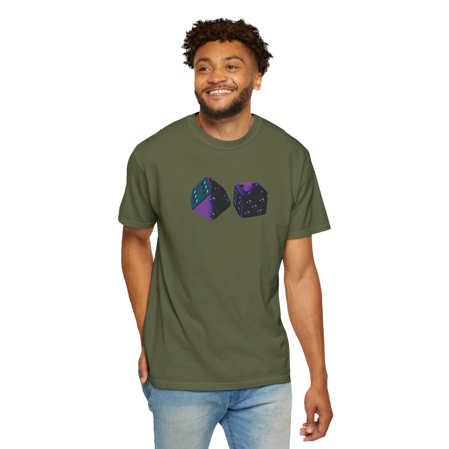 Vibrant Unisex Graphic T-Shirt - '7' Design with Two Dice