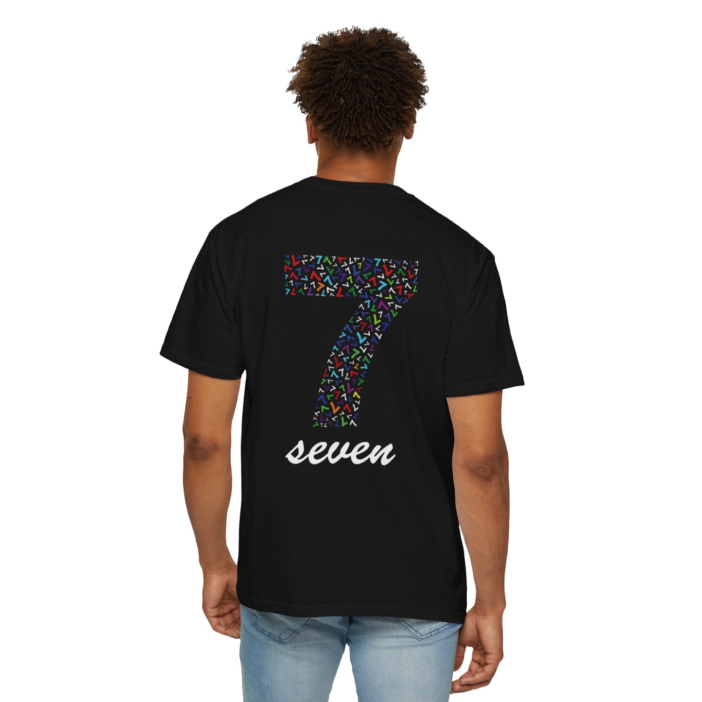 Vibrant Unisex Graphic T-Shirt - '7' Design with Two Dice