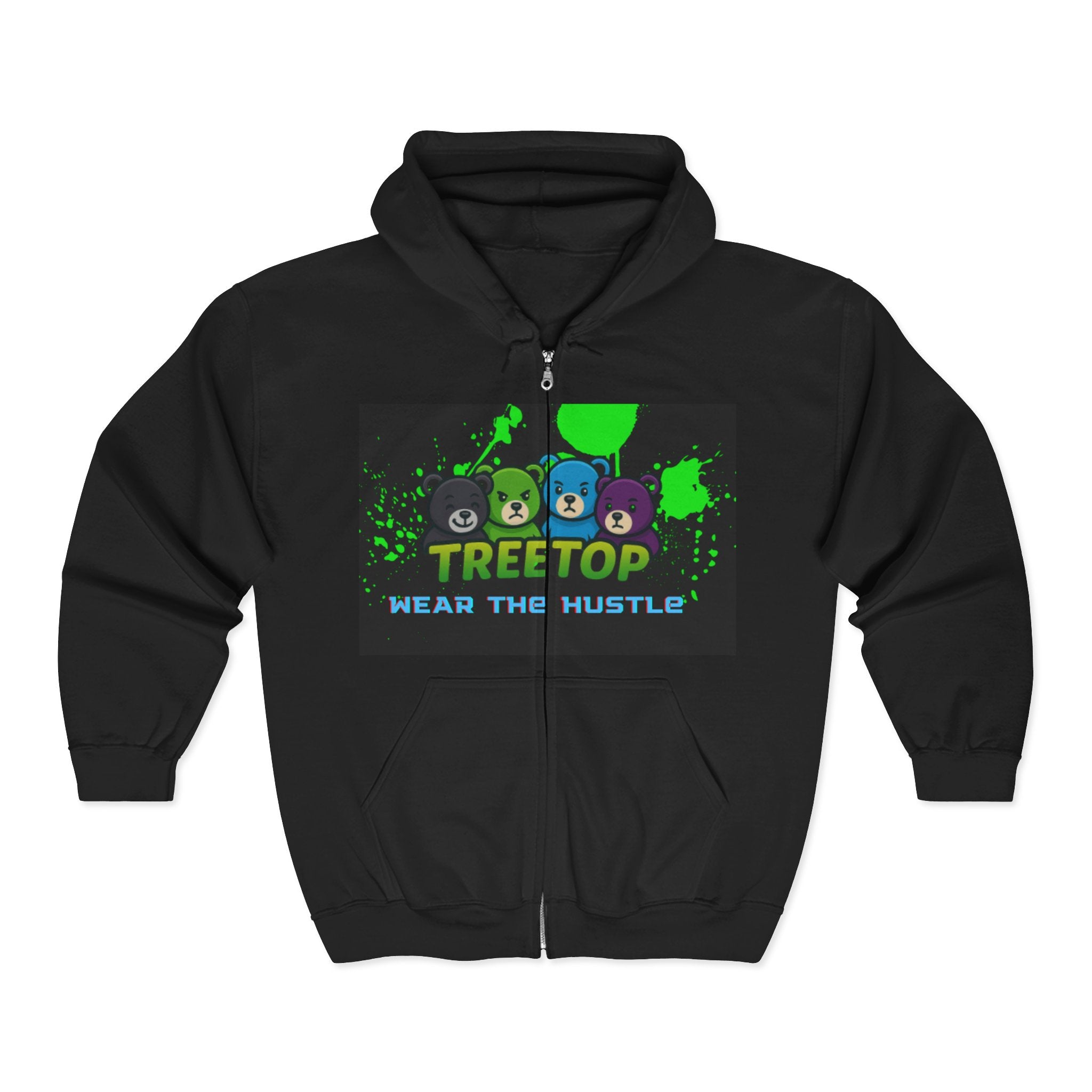 Treetop Bears 'Wear the Hustle' Full Zip Sweatshirt