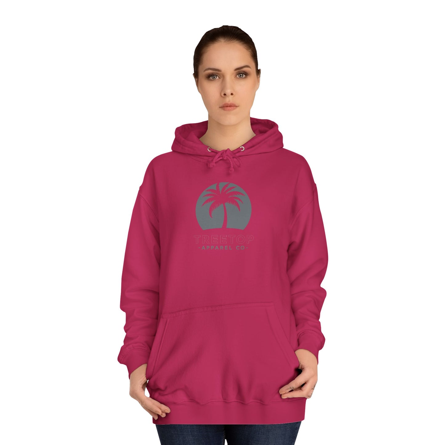 Chic Unisex College Hoodie with Palm Tree & "On Mamas" Design