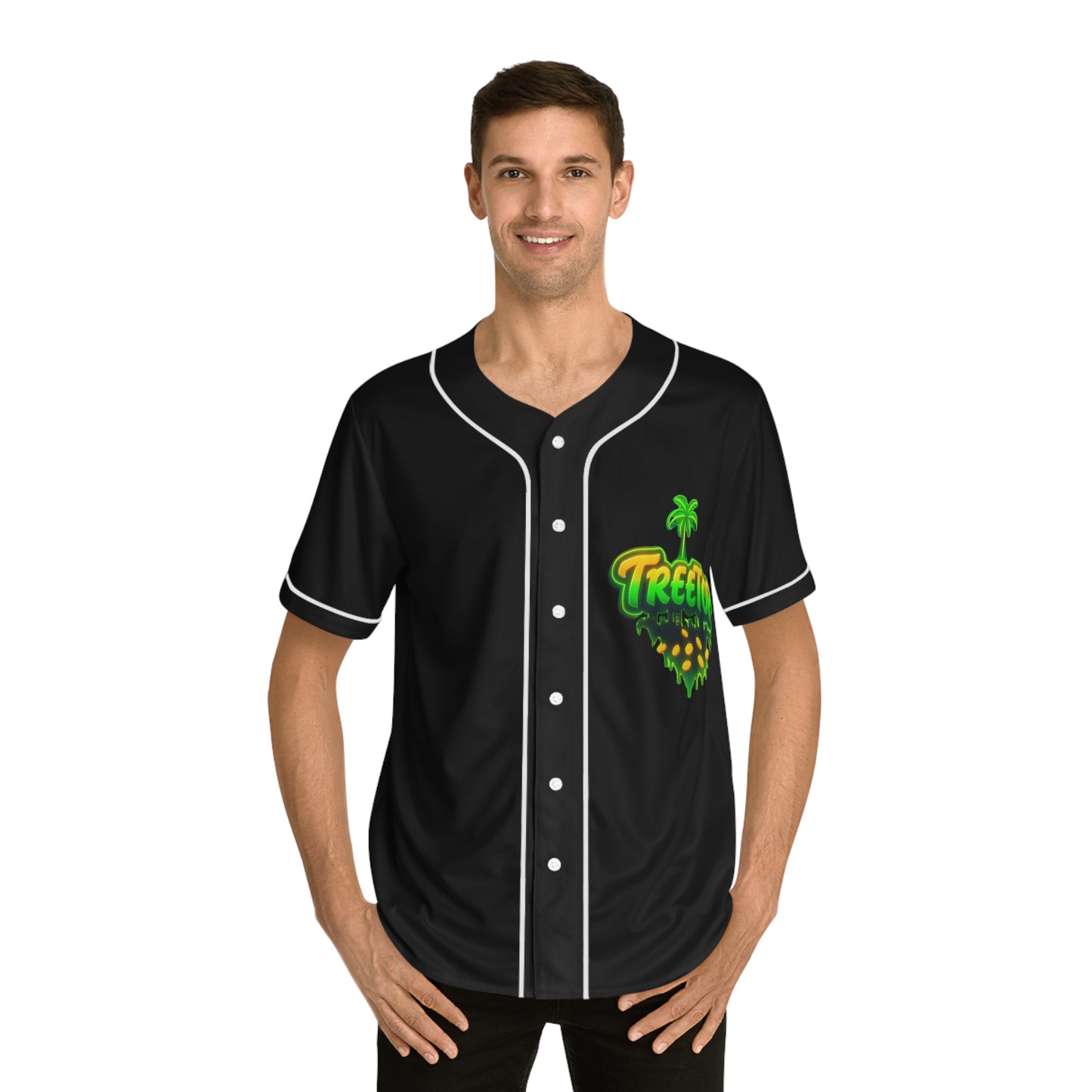 Stylish Men's Baseball Jersey - Treetop Design for Sports Fans, Casual Wear, Gifting, Summer Outings, Team Events