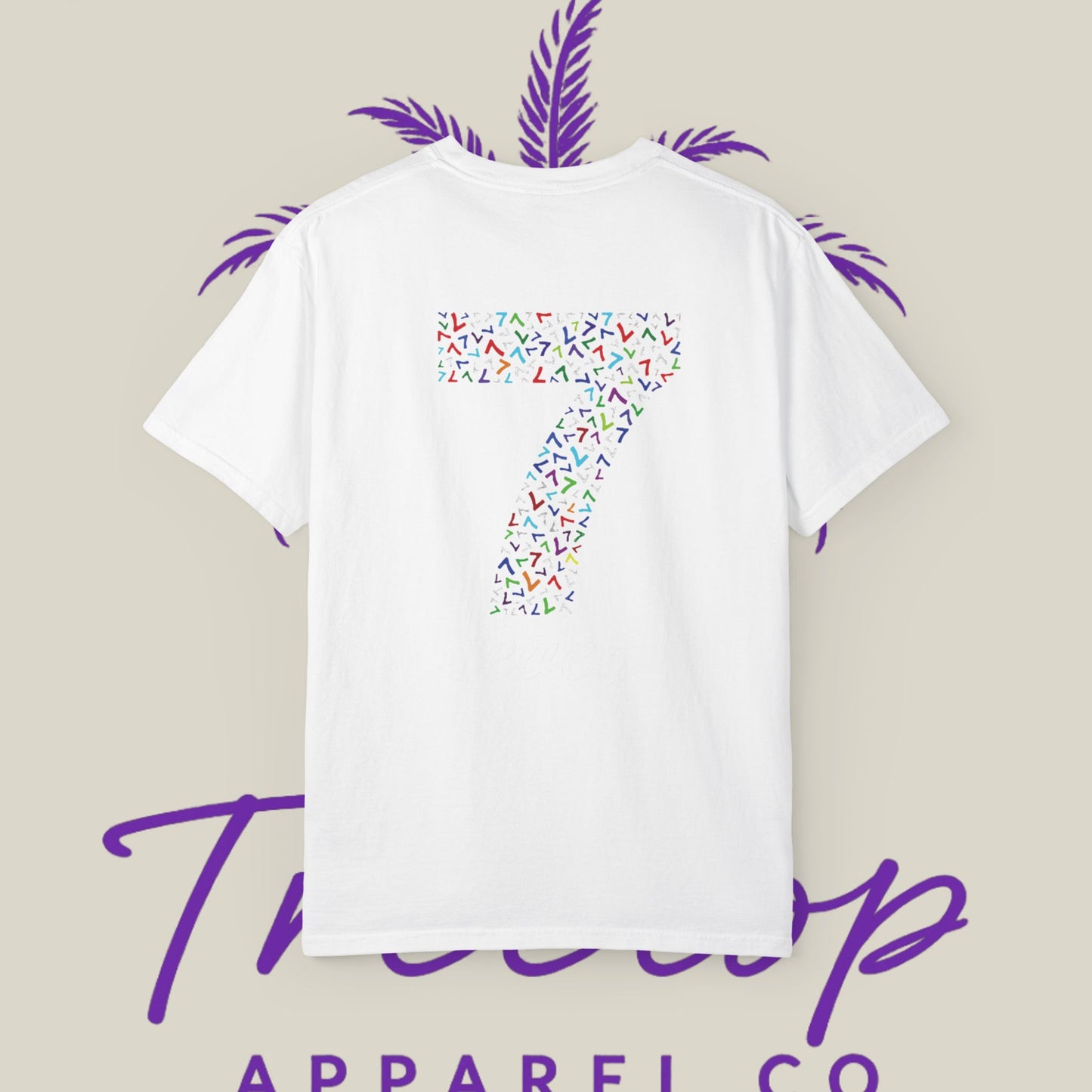 Vibrant Unisex Graphic T-Shirt - '7' Design with Two Dice