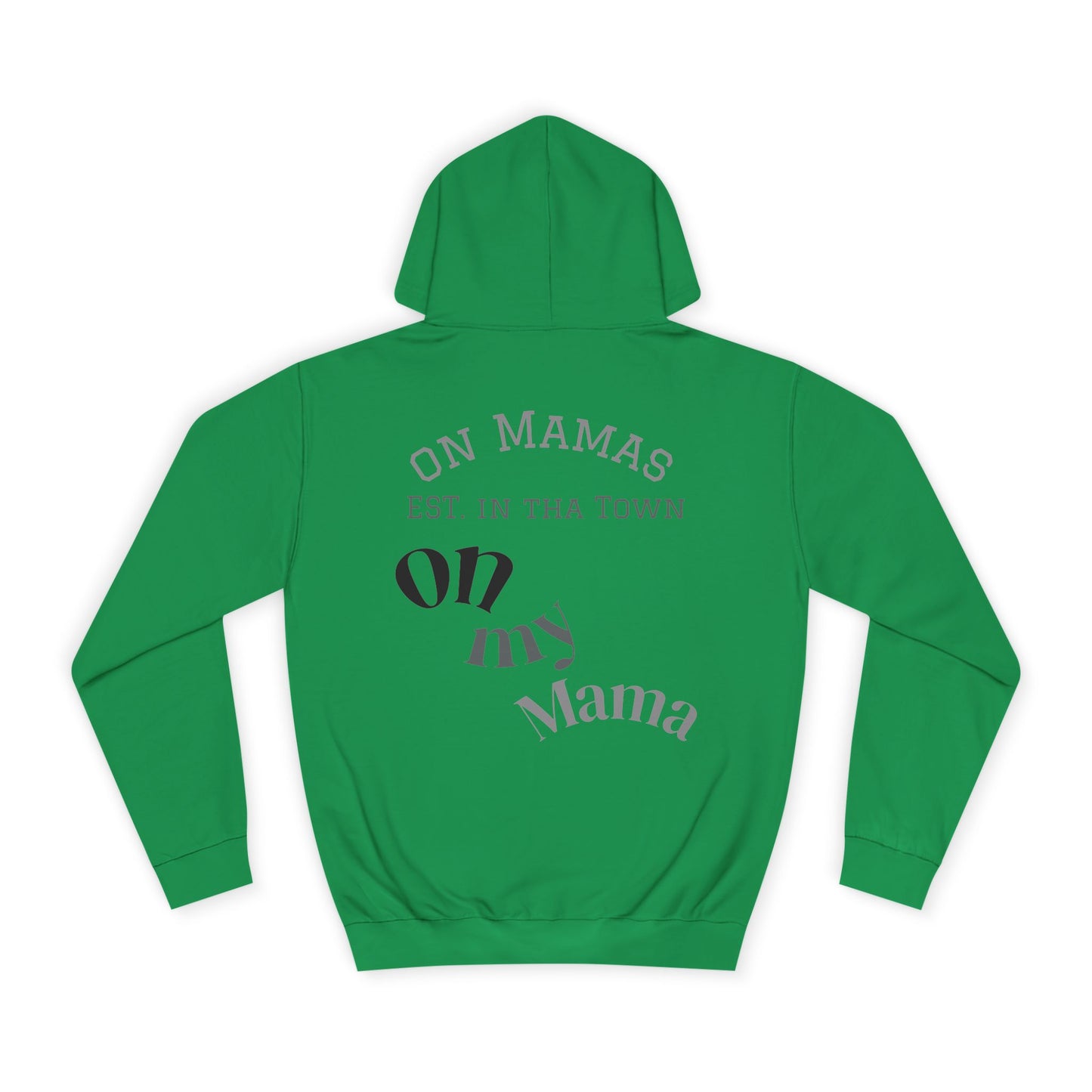 Chic Unisex College Hoodie with Palm Tree & "On Mamas" Design