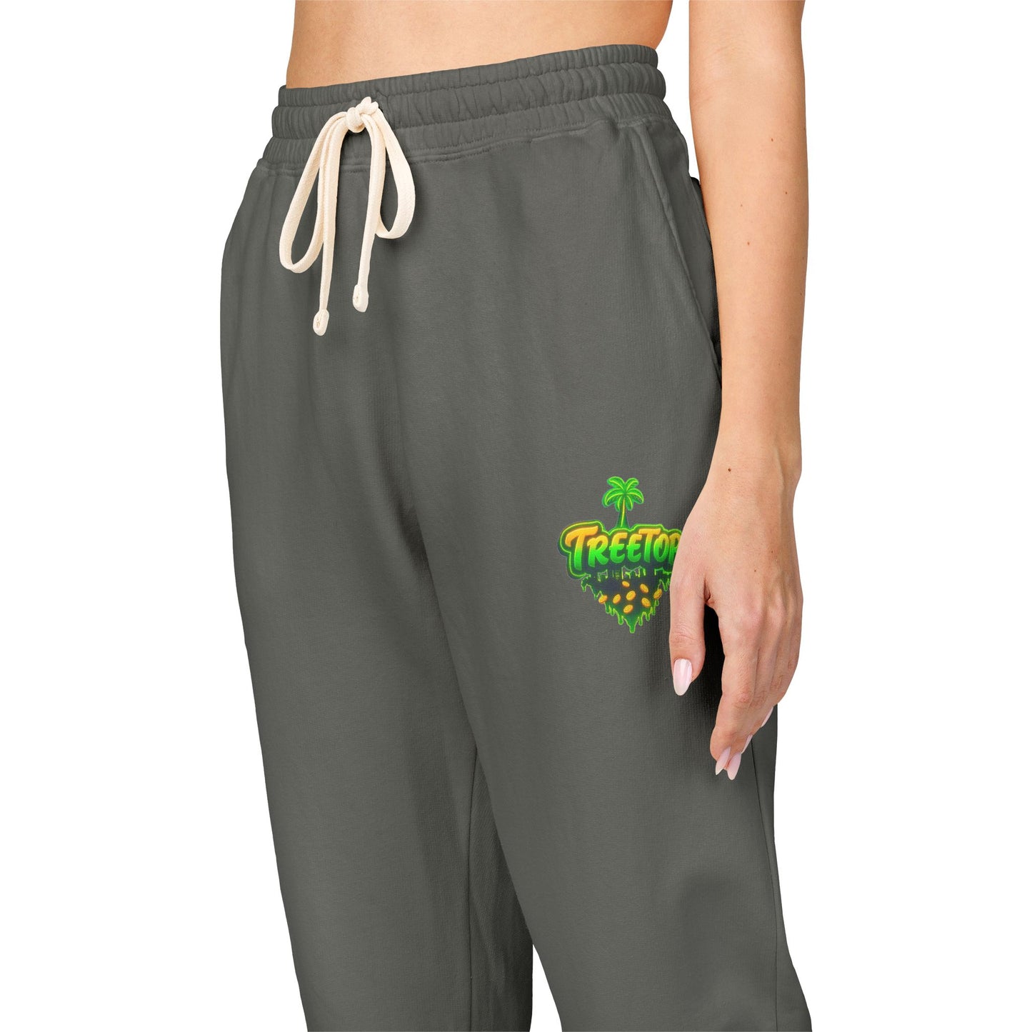 Garment-Dyed Fleece Sweatpants with Unique Retro Design, Cozy Loungewear, Perfect for Relaxing and Everyday Wear, Great Gift for Holidays