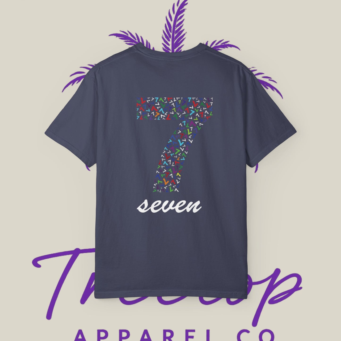 Vibrant Unisex Graphic T-Shirt - '7' Design with Two Dice