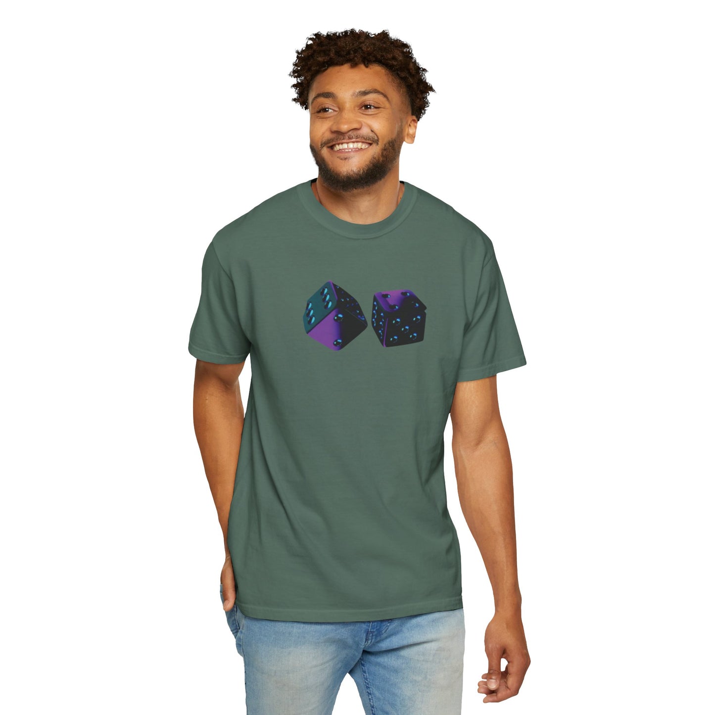 Vibrant Unisex Graphic T-Shirt - '7' Design with Two Dice