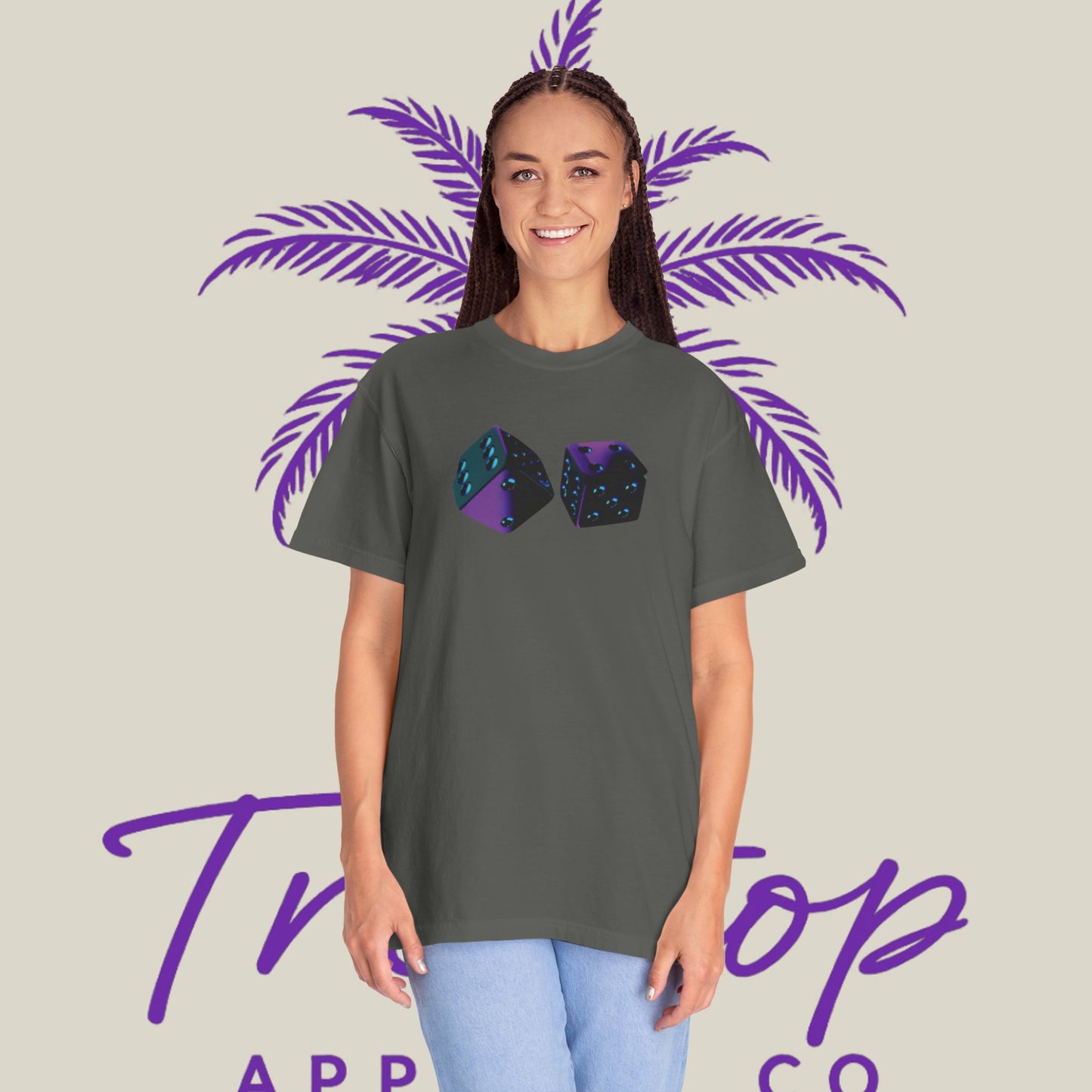 Vibrant Unisex Graphic T-Shirt - '7' Design with Two Dice