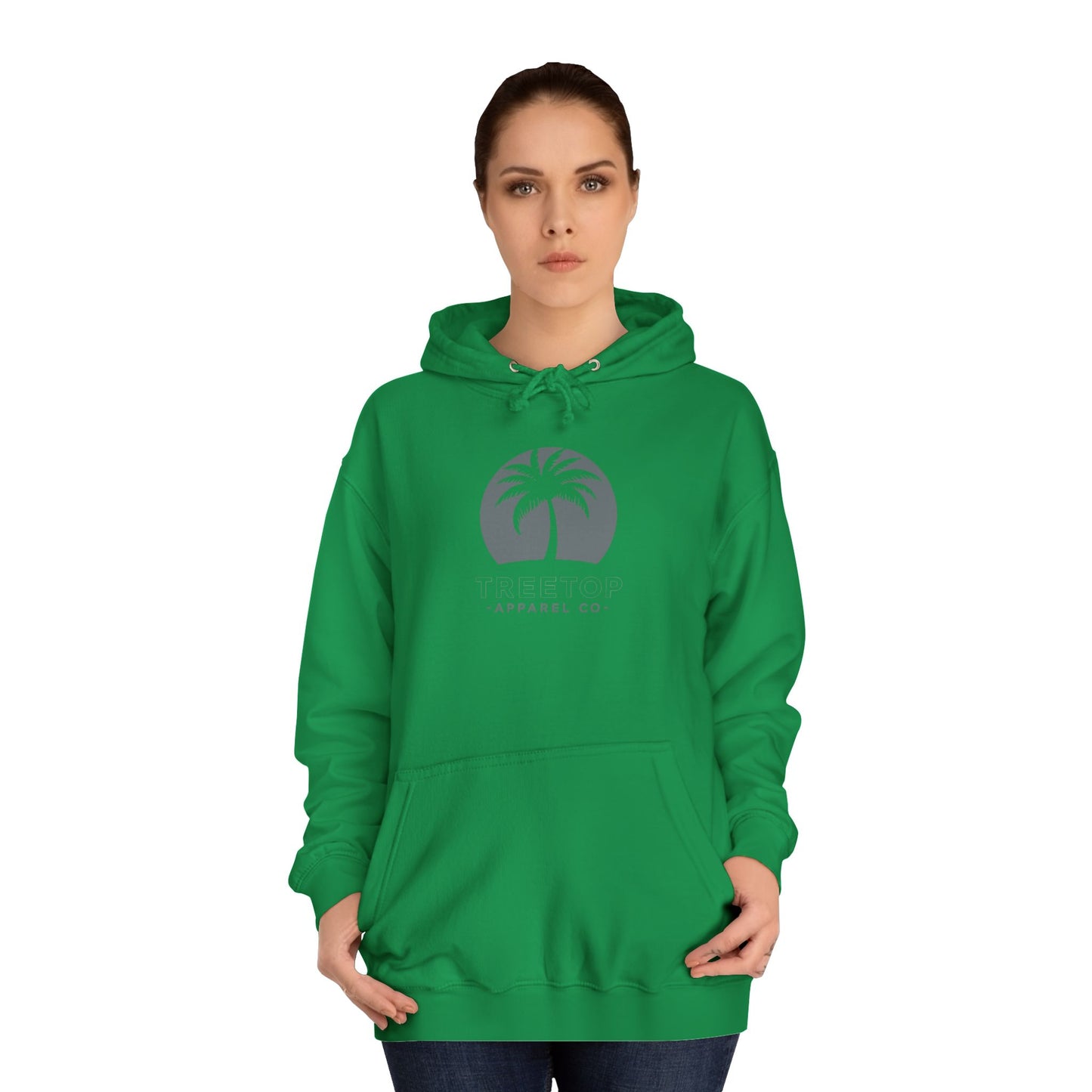 Chic Unisex College Hoodie with Palm Tree & "On Mamas" Design