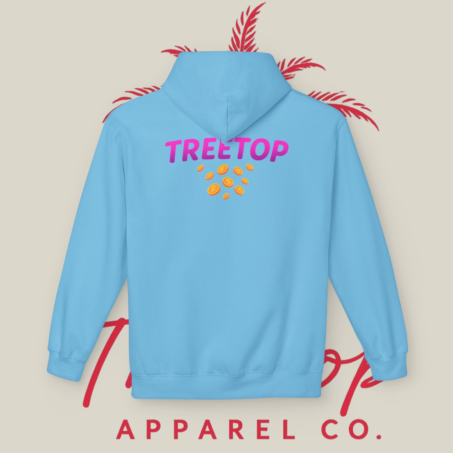 Fleece Hoodie TreeTop Fit Pink Logo Sweatshirt