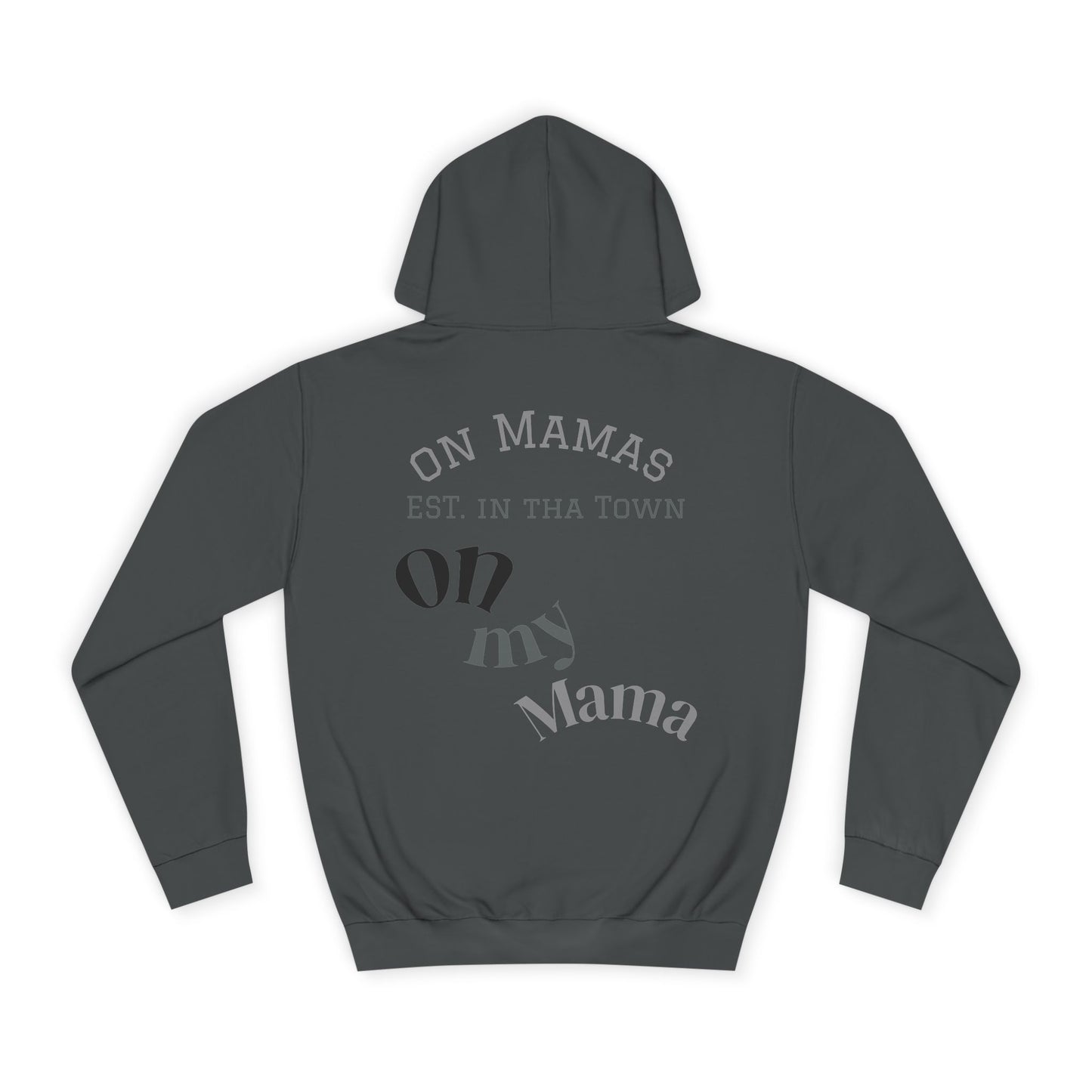 Chic Unisex College Hoodie with Palm Tree & "On Mamas" Design