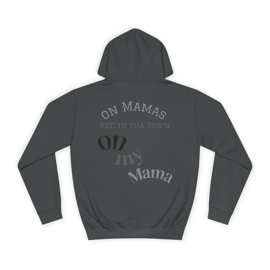 Chic Unisex College Hoodie with Palm Tree & "On Mamas" Design
