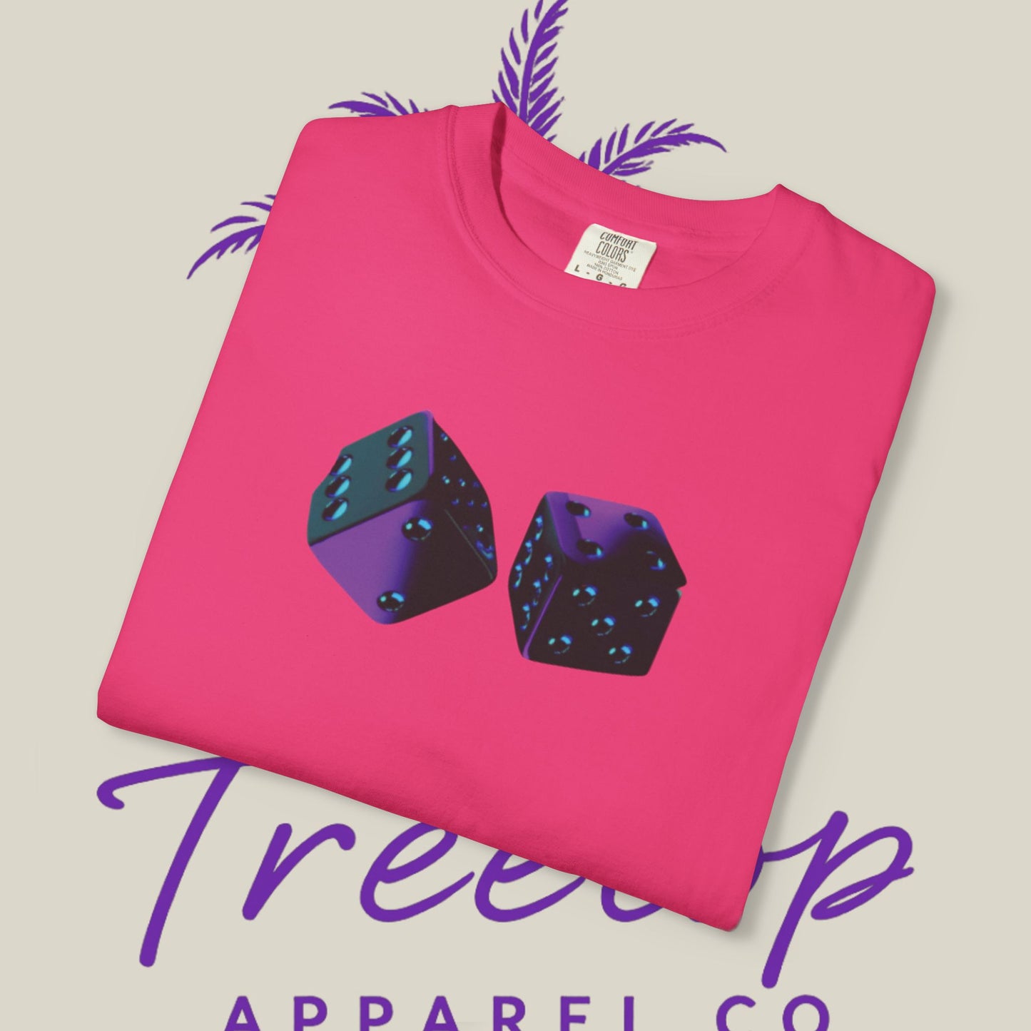 Vibrant Unisex Graphic T-Shirt - '7' Design with Two Dice