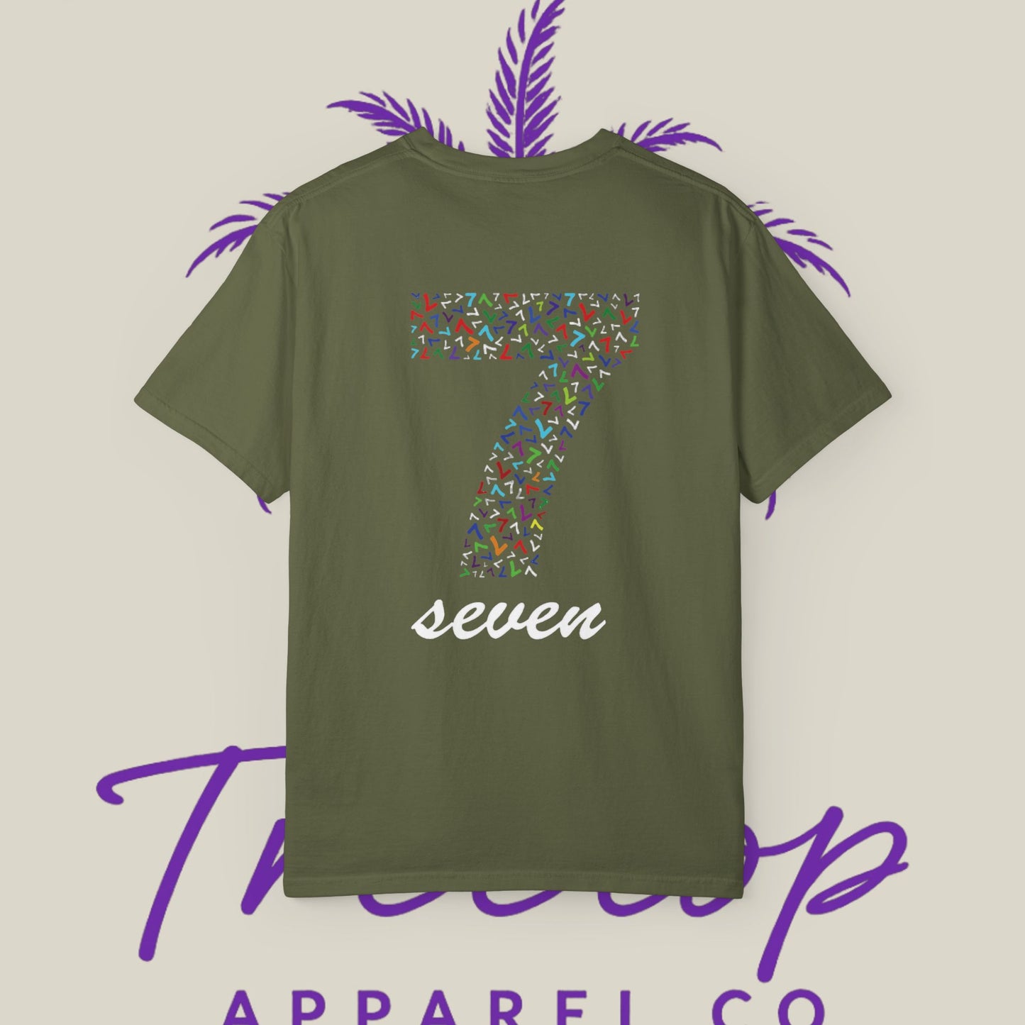 Vibrant Unisex Graphic T-Shirt - '7' Design with Two Dice