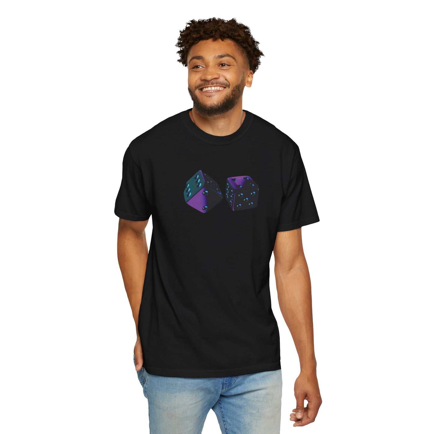 Vibrant Unisex Graphic T-Shirt - '7' Design with Two Dice