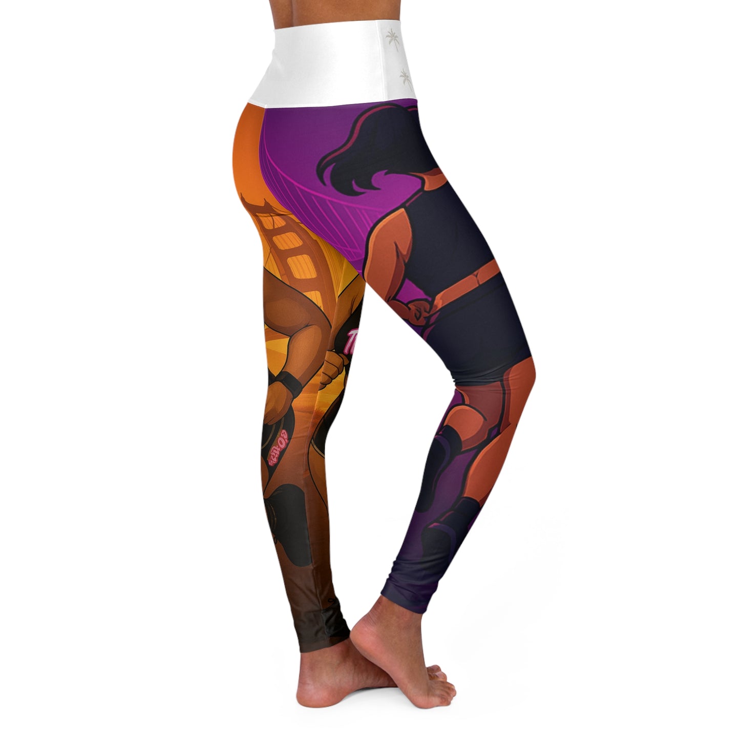Vibrant High Waisted Yoga Leggings, Fitness Apparel, Gym Outfit, Workout Leggings, Stylish Activewear, Gift for Her