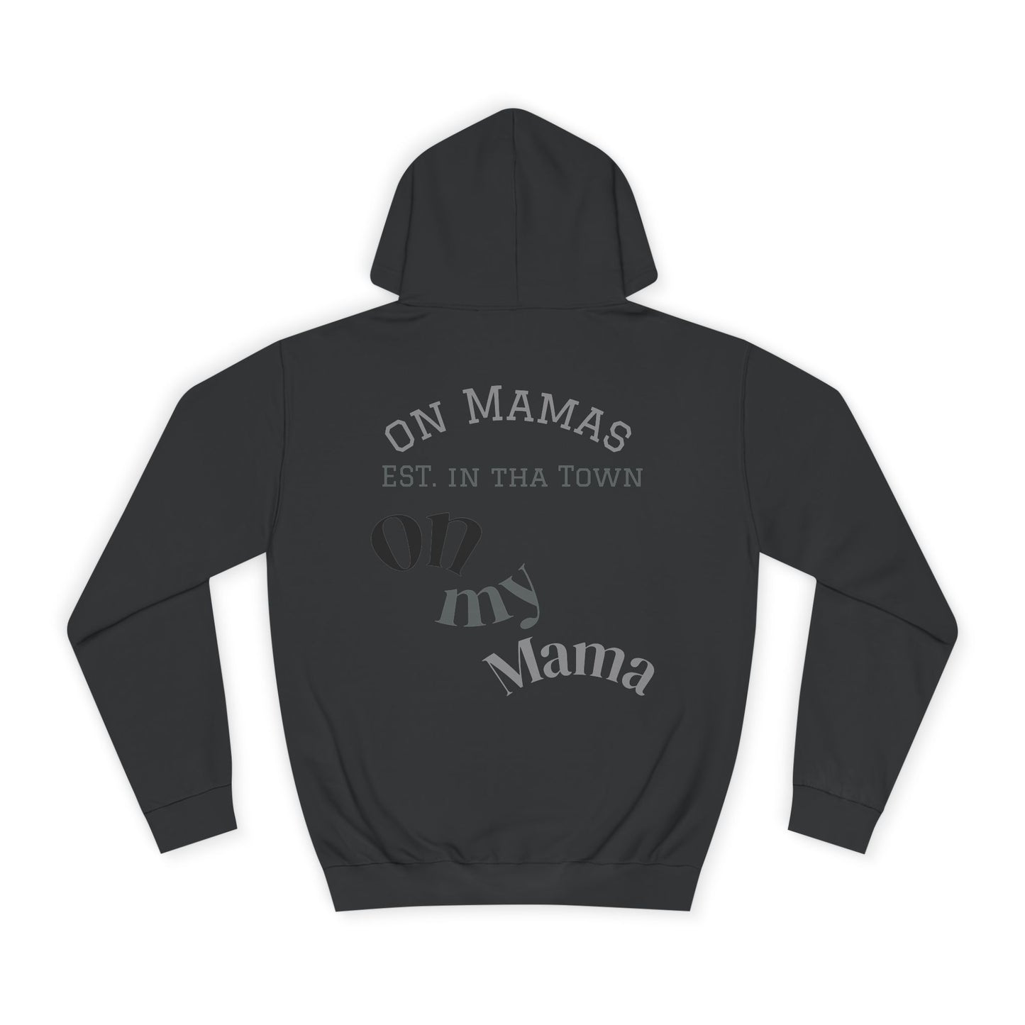 Chic Unisex College Hoodie with Palm Tree & "On Mamas" Design