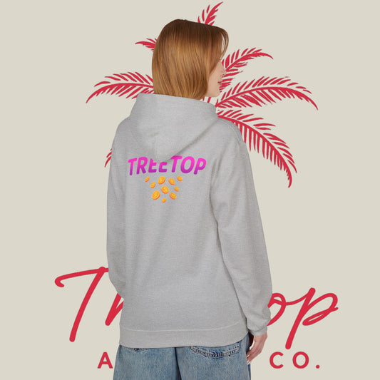 Fleece Hoodie TreeTop Fit Pink Logo Sweatshirt