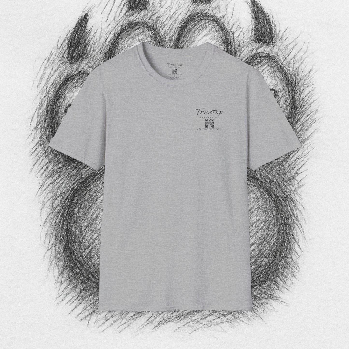 T-Shirt — Treetop Apparel Co. Logo Tee with QR Code (Front Chest & Back)