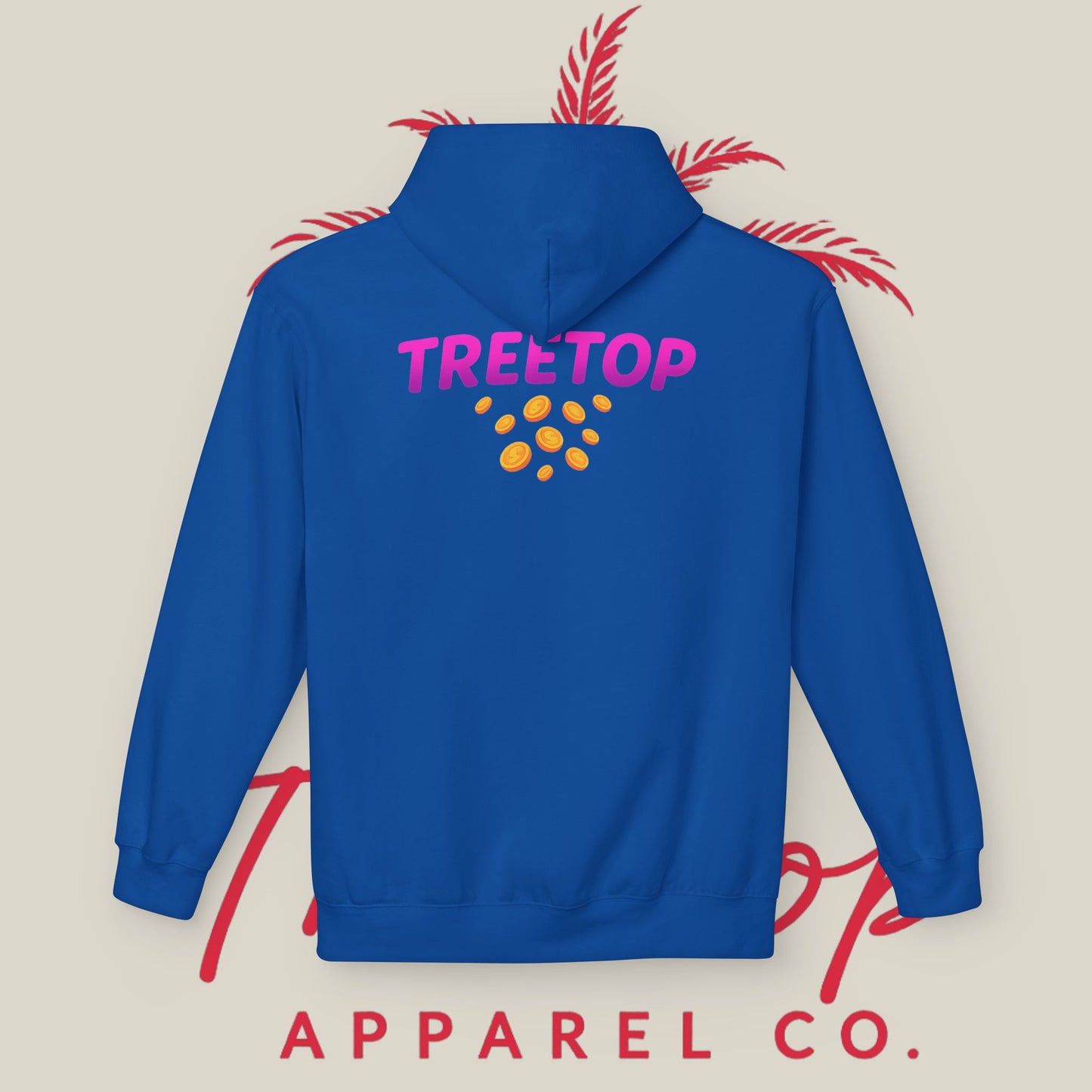 Fleece Hoodie TreeTop Fit Pink Logo Sweatshirt