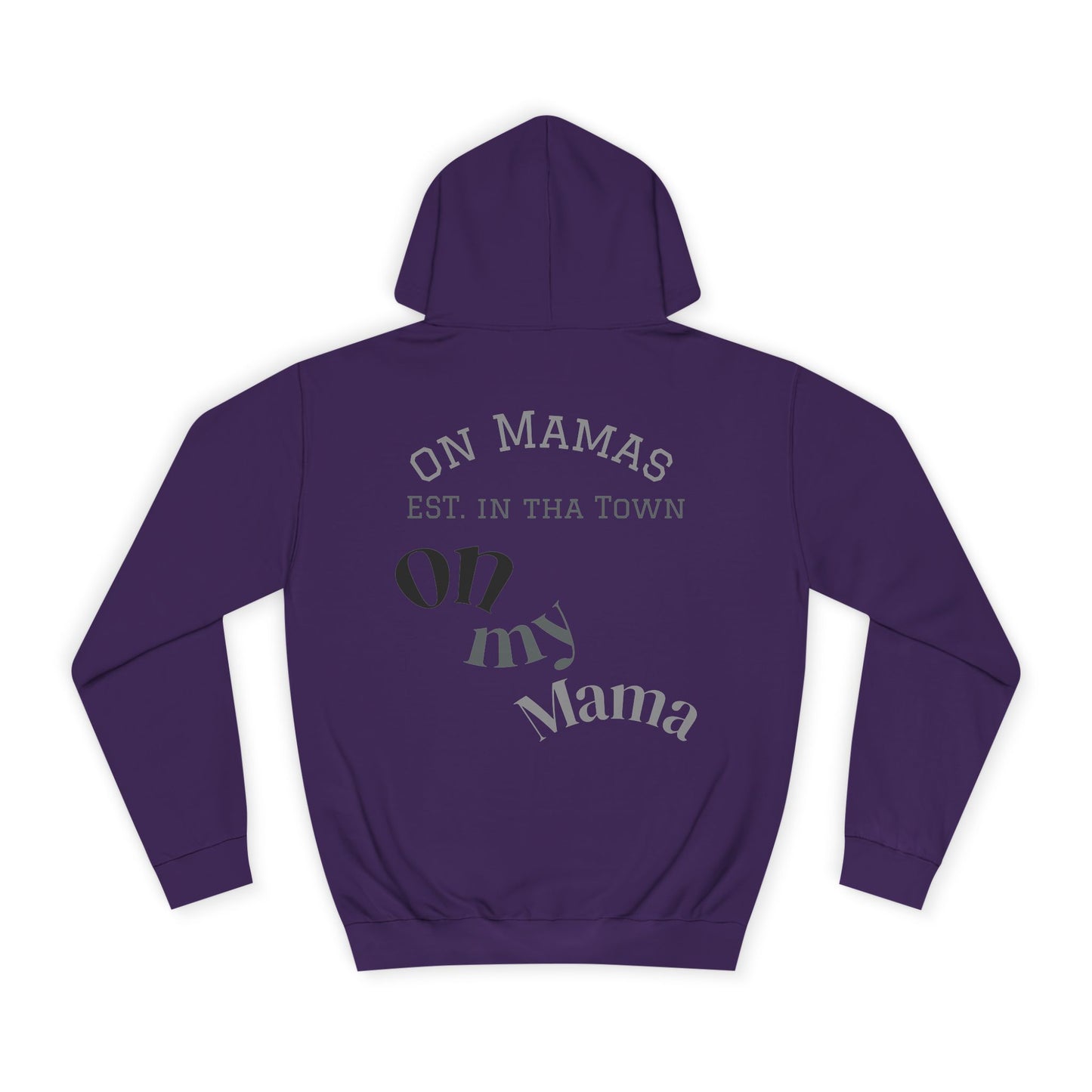Chic Unisex College Hoodie with Palm Tree & "On Mamas" Design