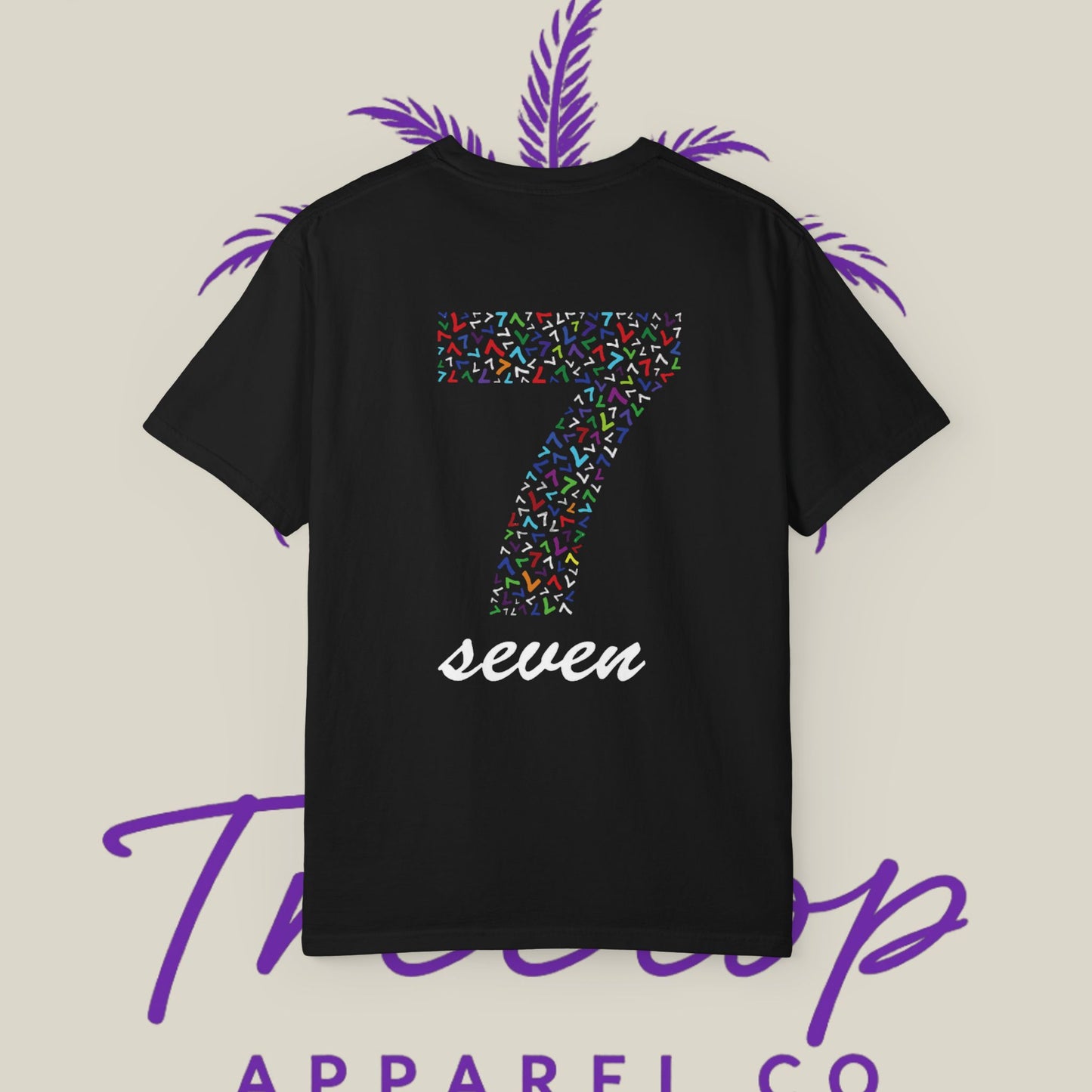 Vibrant Unisex Graphic T-Shirt - '7' Design with Two Dice