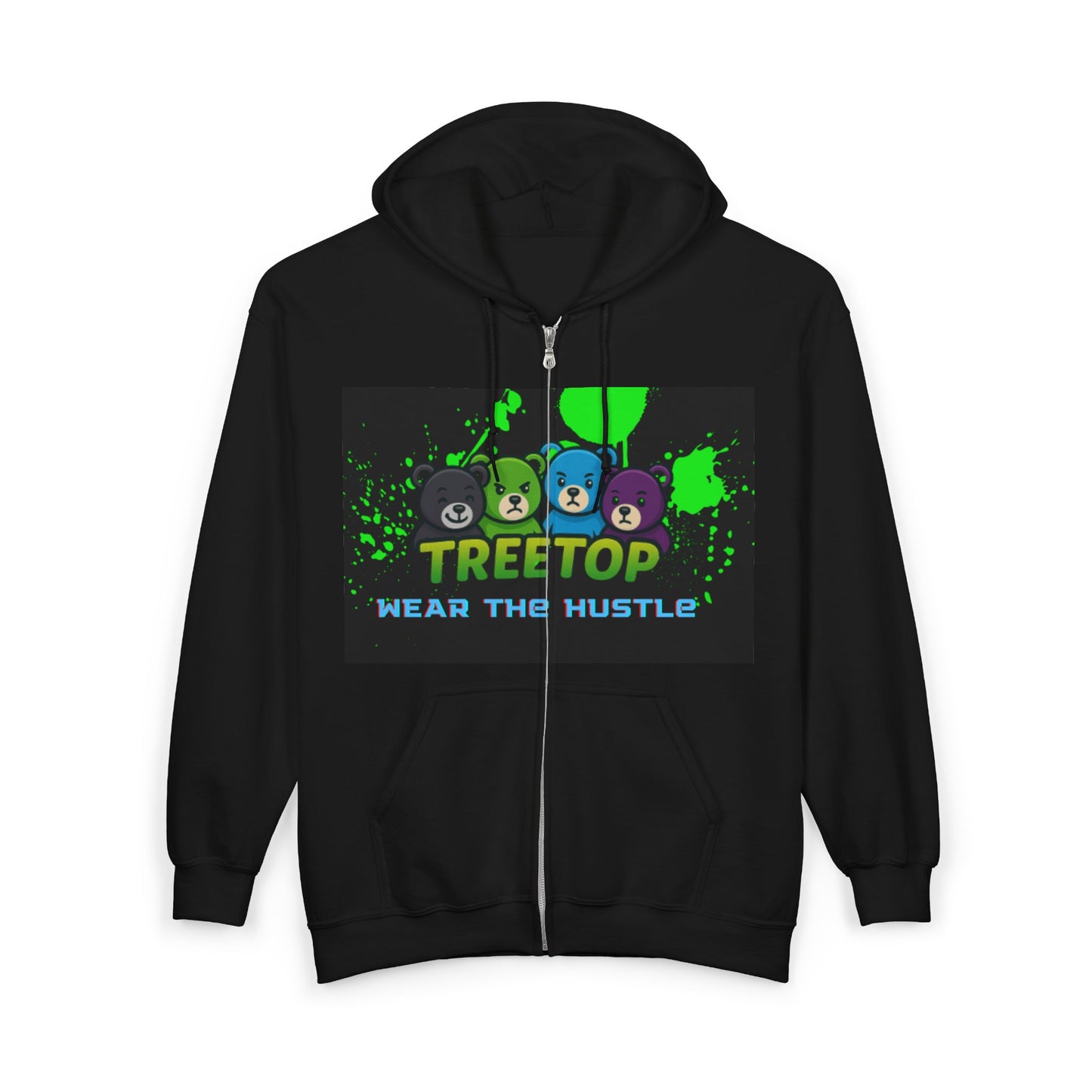 Treetop Bears 'Wear the Hustle' Full Zip Sweatshirt
