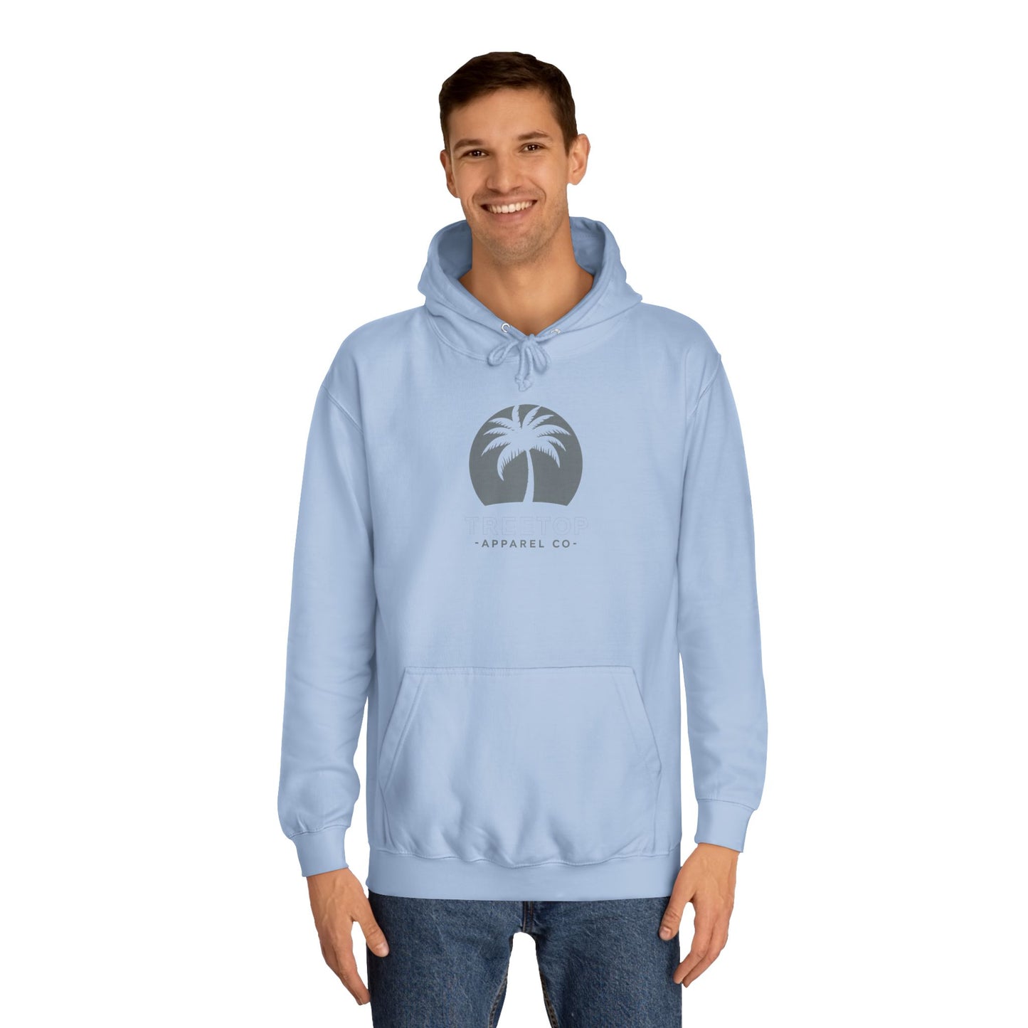 Chic Unisex College Hoodie with Palm Tree & "On Mamas" Design