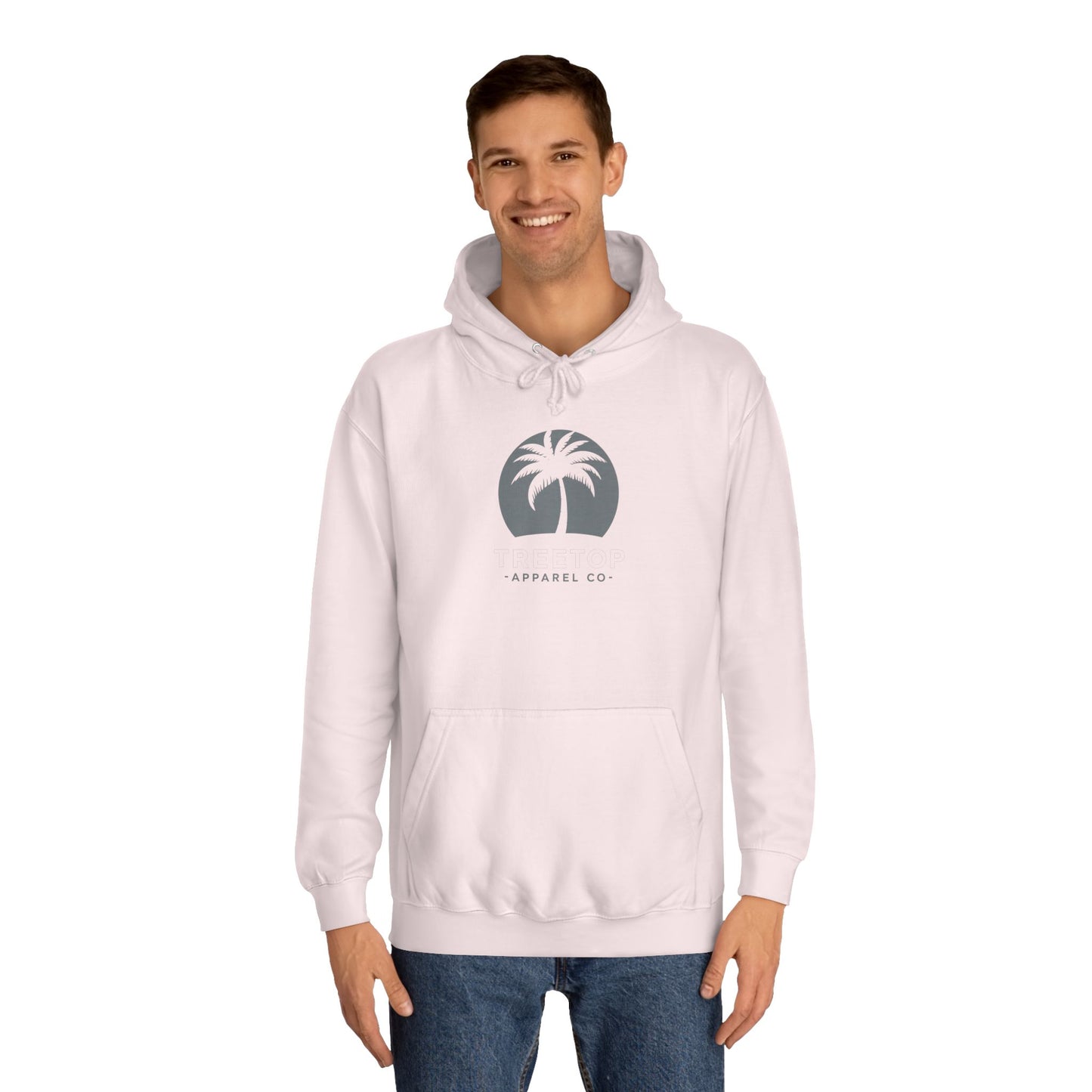 Chic Unisex College Hoodie with Palm Tree & "On Mamas" Design