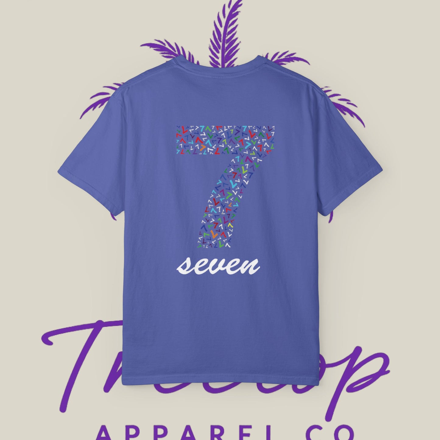 Vibrant Unisex Graphic T-Shirt - '7' Design with Two Dice