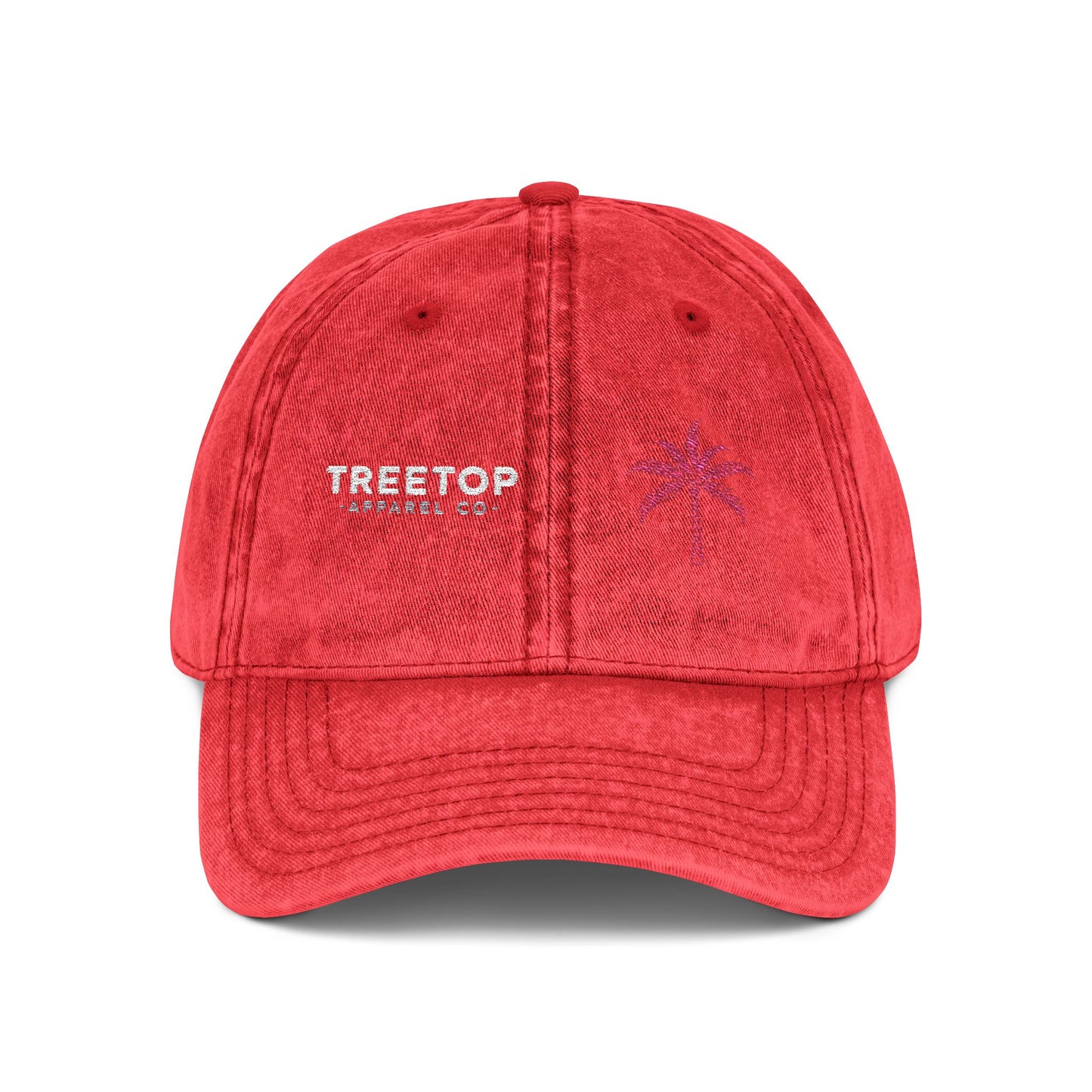Vintage Embroidered Cap - Retro Treetop Design