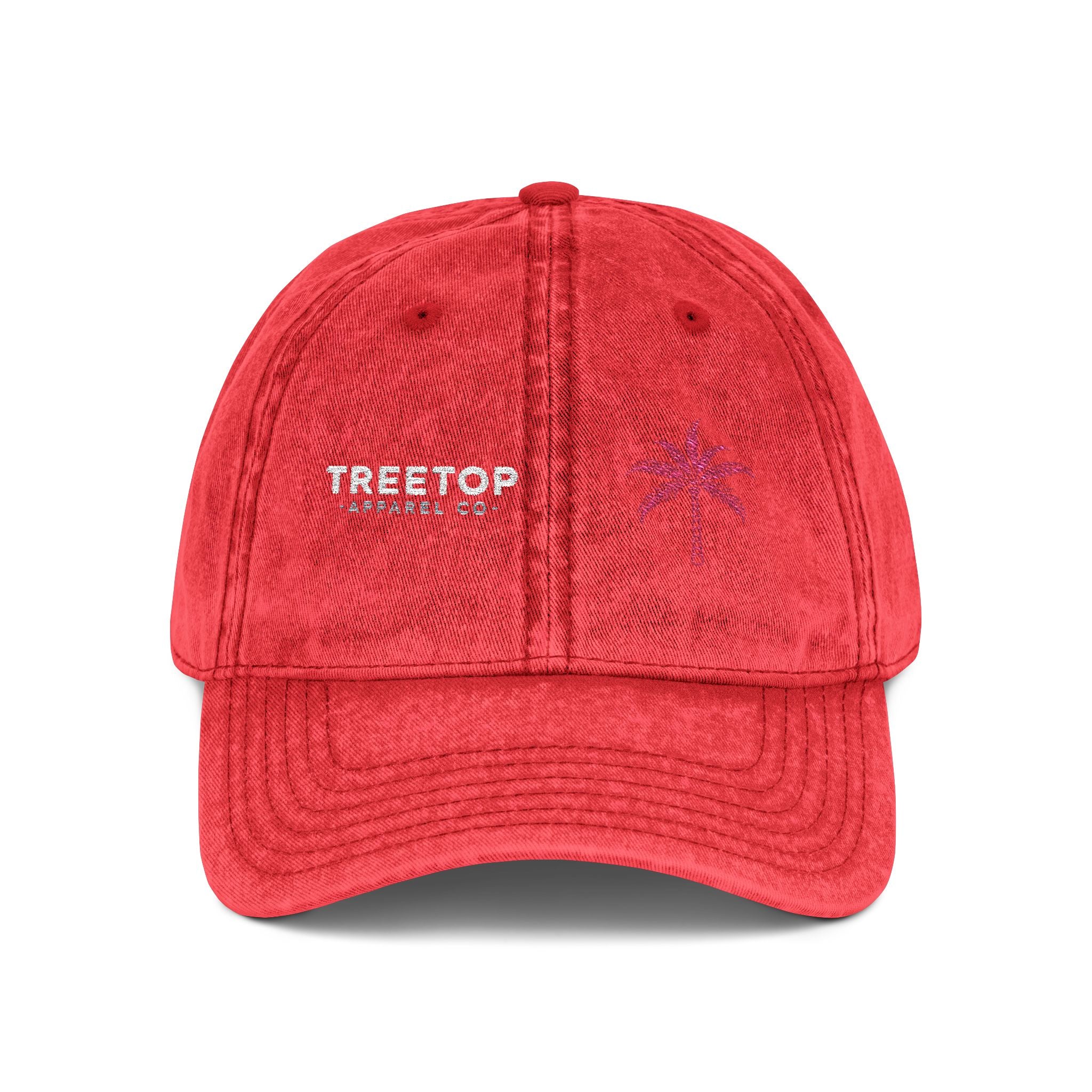 Vintage Embroidered Cap - Retro Treetop Design