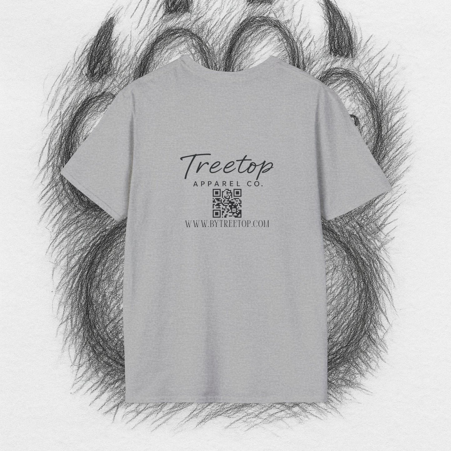 T-Shirt — Treetop Apparel Co. Logo Tee with QR Code (Front Chest & Back)