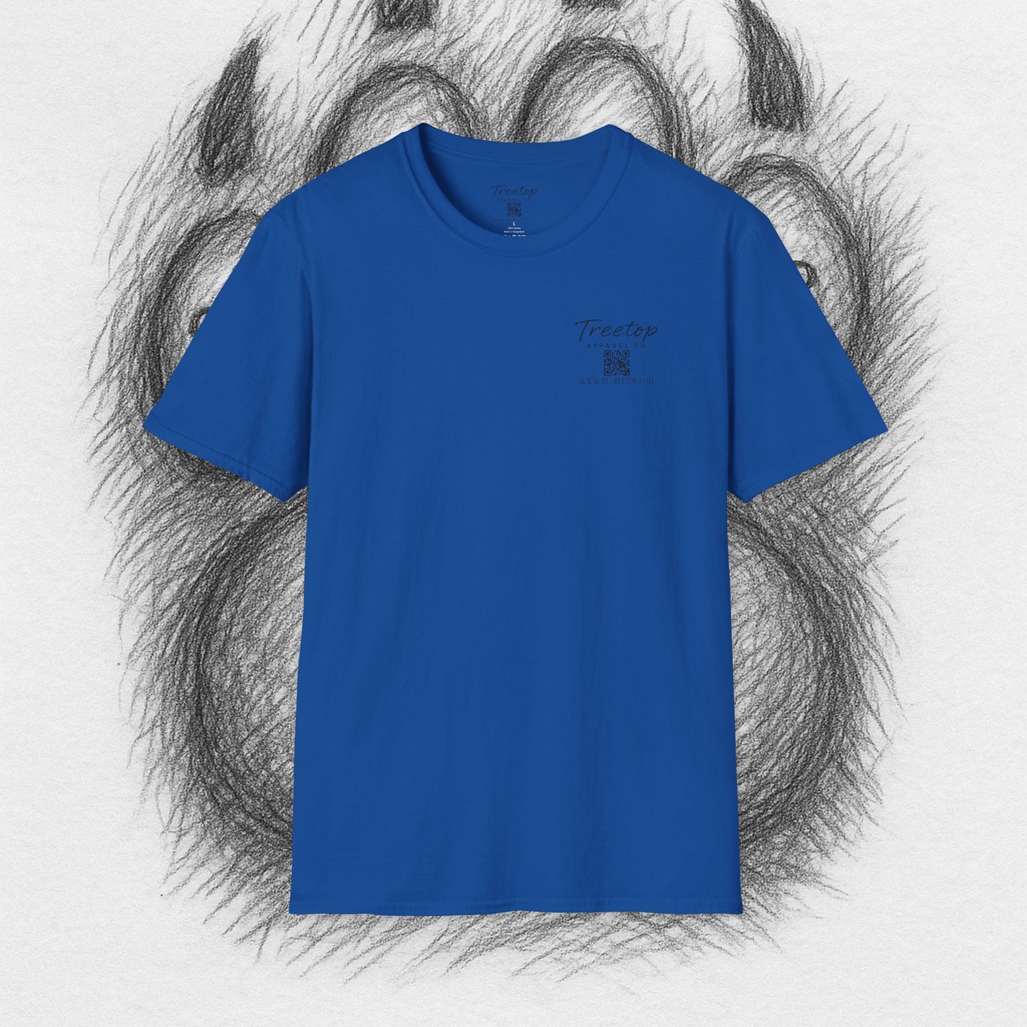 T-Shirt — Treetop Apparel Co. Logo Tee with QR Code (Front Chest & Back)