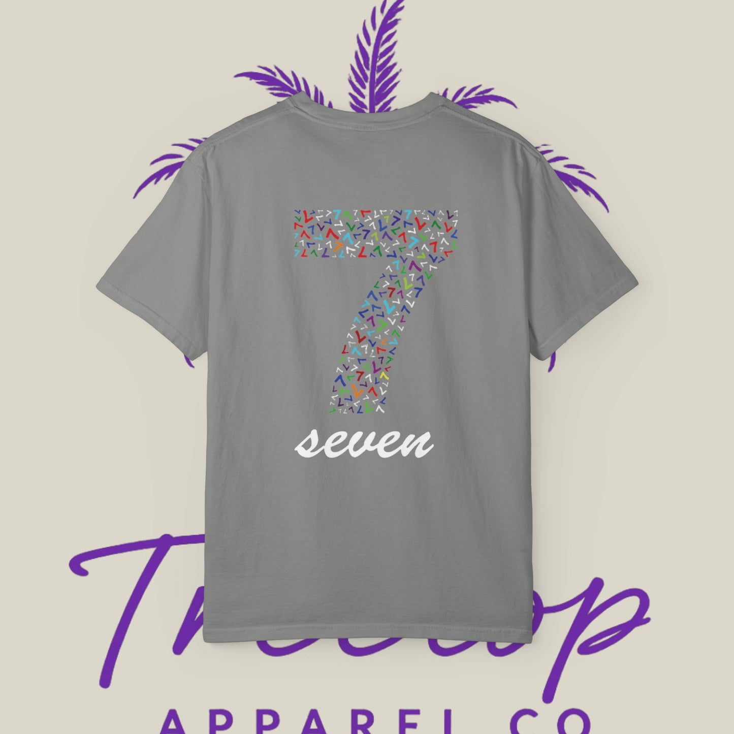 Vibrant Unisex Graphic T-Shirt - '7' Design with Two Dice