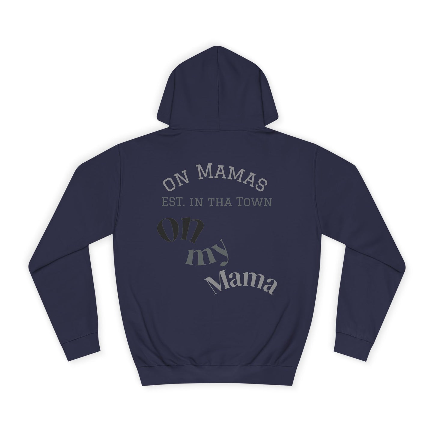 Chic Unisex College Hoodie with Palm Tree & "On Mamas" Design