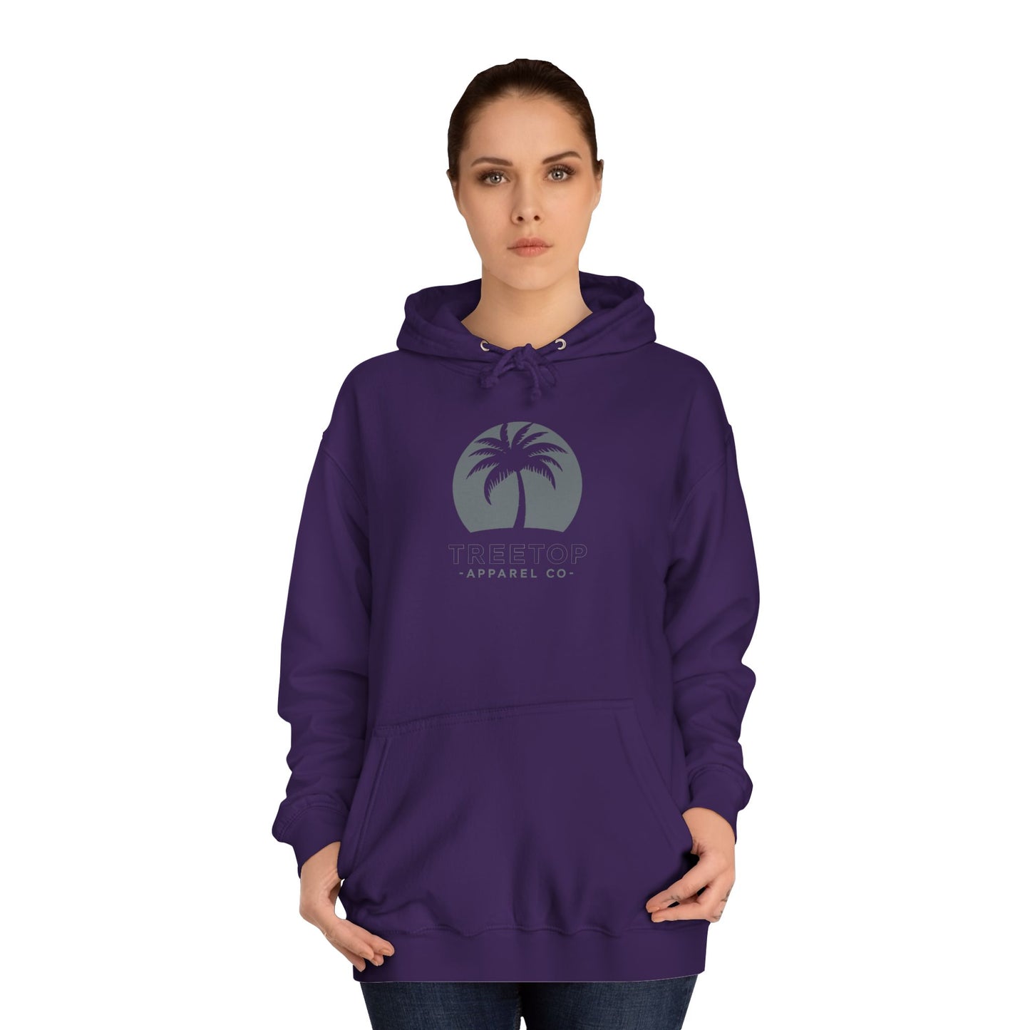 Chic Unisex College Hoodie with Palm Tree & "On Mamas" Design