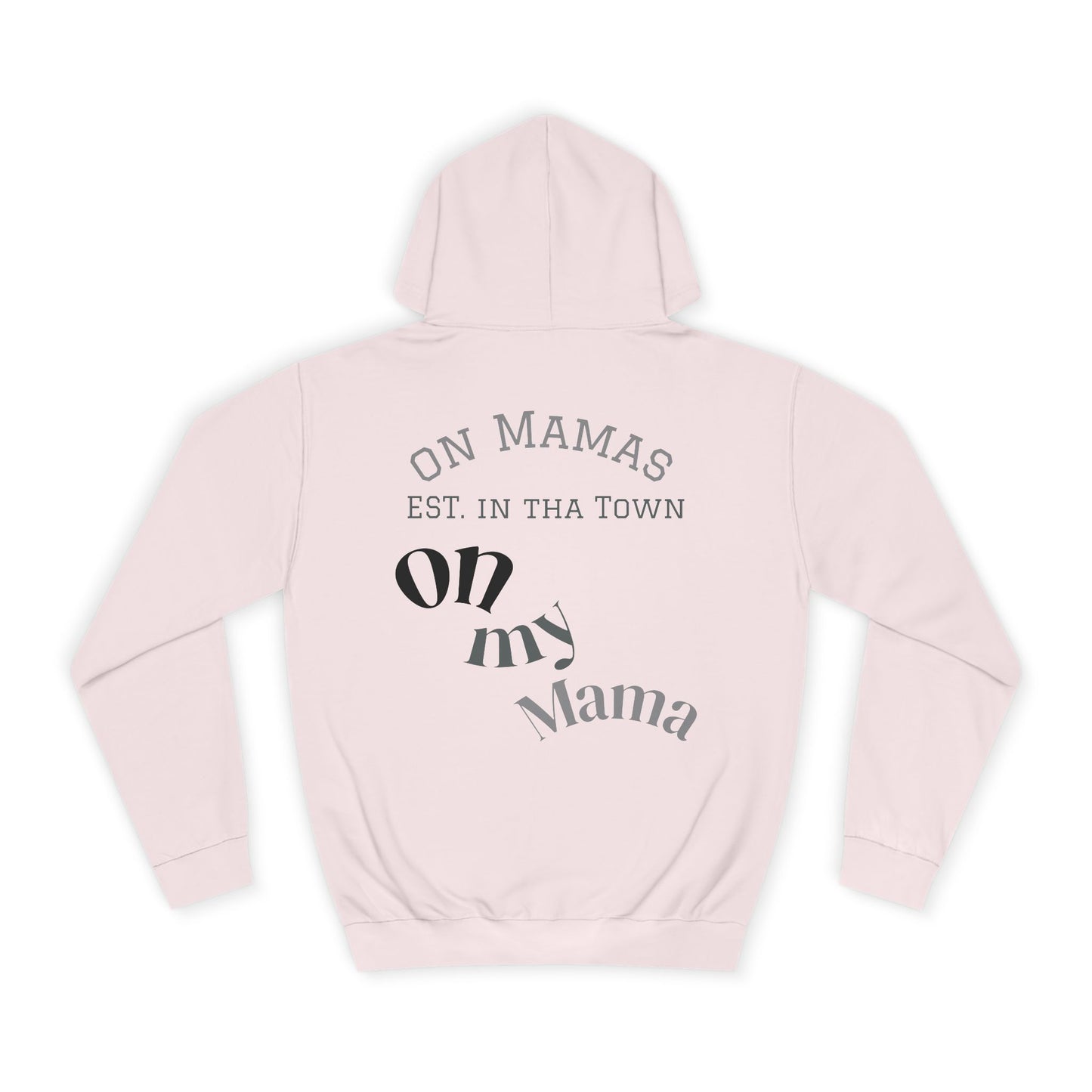 Chic Unisex College Hoodie with Palm Tree & "On Mamas" Design