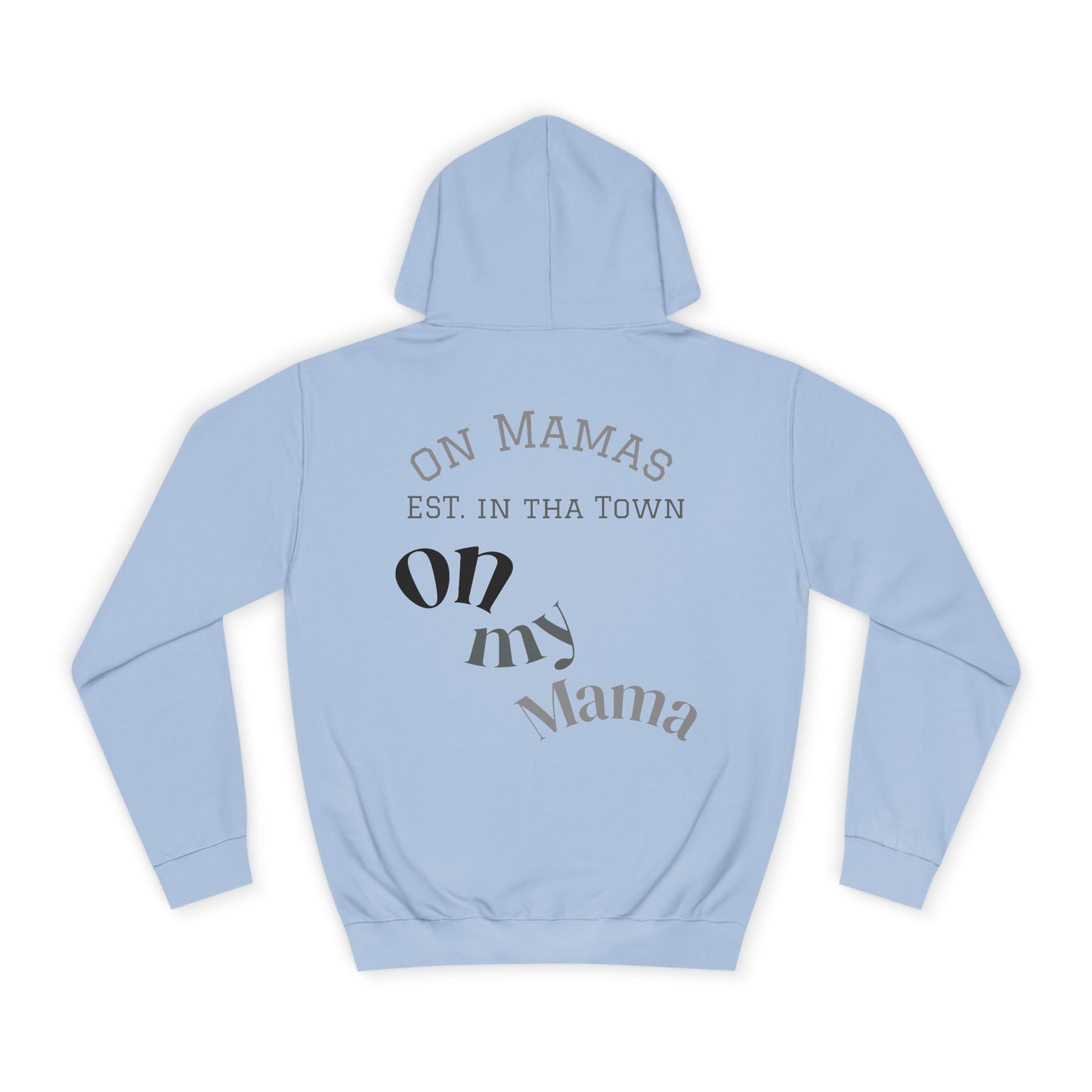 Chic Unisex College Hoodie with Palm Tree & "On Mamas" Design